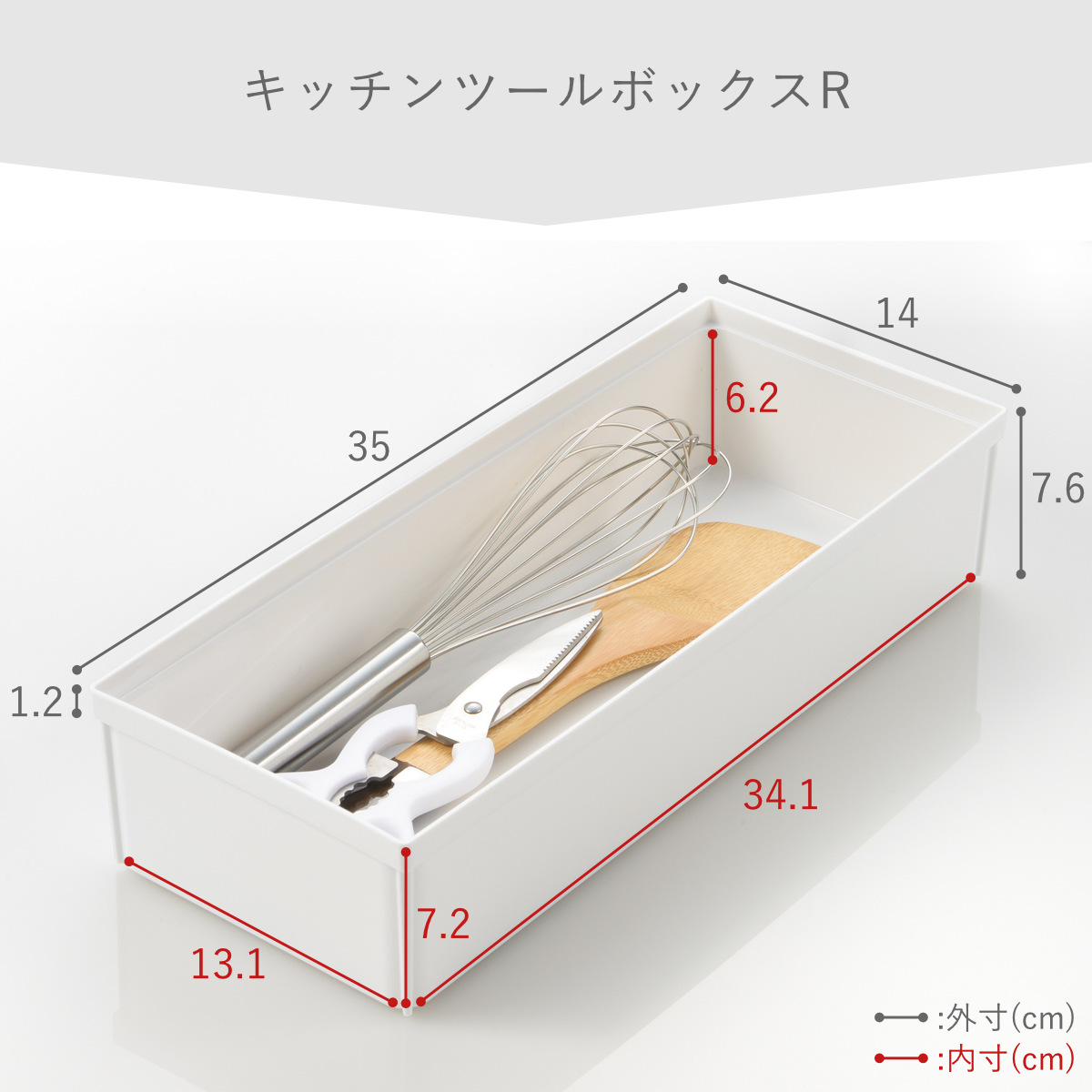 キッチンツールボックス トトノ 引き出し用 キッチンツールボックスR ( ツールスタンド ツールケース キッチン 収納 キッチンツール 整理ケース キッチン収納ケース シンク収納 食器棚 カトラリーケース 収納ケース ツールボックス )