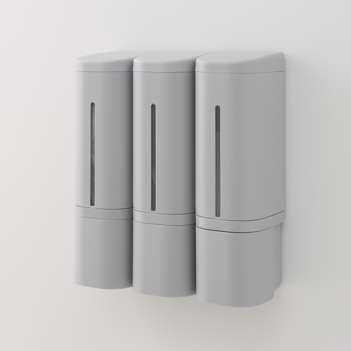 ディスペンサー 500ml リキッドタイプ シールフックタイプ ホバー ( 液体 ソープディスペンサー 詰め替えボトル ソープボトル 壁面 詰め替え プッシュ 風呂 壁付け シール付 シンプル ホワイト ダークグレー グレー ) 【グレー】 グレー