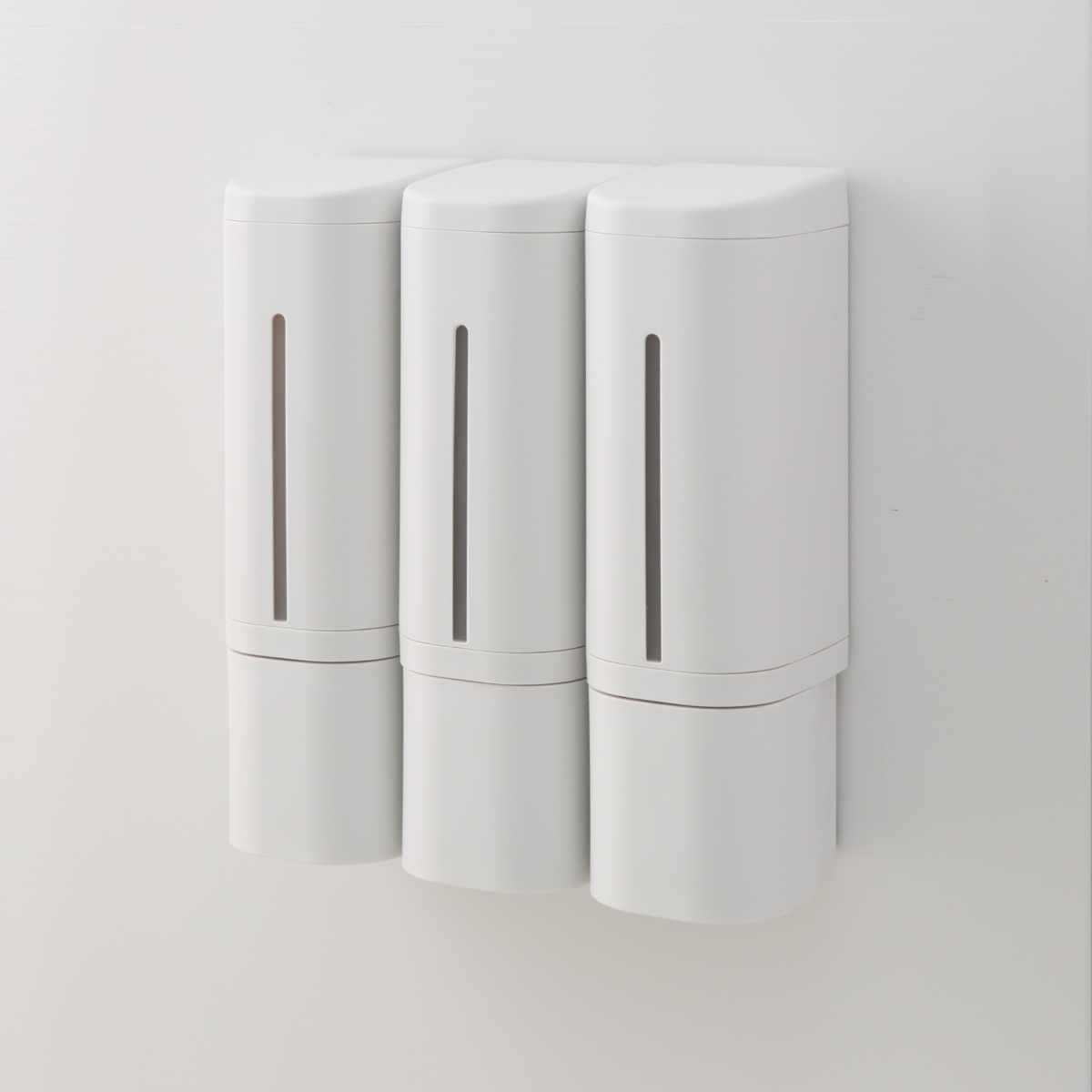 ディスペンサー 500ml リキッドタイプ マグネットタイプ ホバー ( 液体 ソープディスペンサー 磁石 詰め替えボトル ソープボトル 壁面 詰め替え プッシュ 風呂 壁付け シール付 シンプル ホワイト ダークグレー グレー ) 【グレー】 グレー