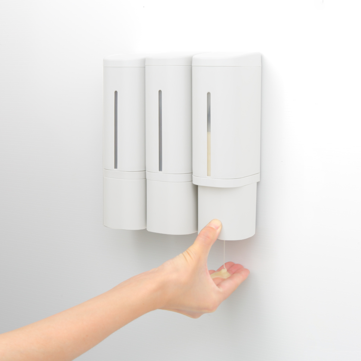 ディスペンサー 500ml リキッドタイプ マグネットタイプ 同色3個セット ホバー ( 液体 ソープディスペンサー 磁石 詰め替えボトル 壁面 3個 詰め替え プッシュ 壁付け シール付 シンプル ホワイト ダークグレー グレー ) 【ダークグレー】 ダークグレー