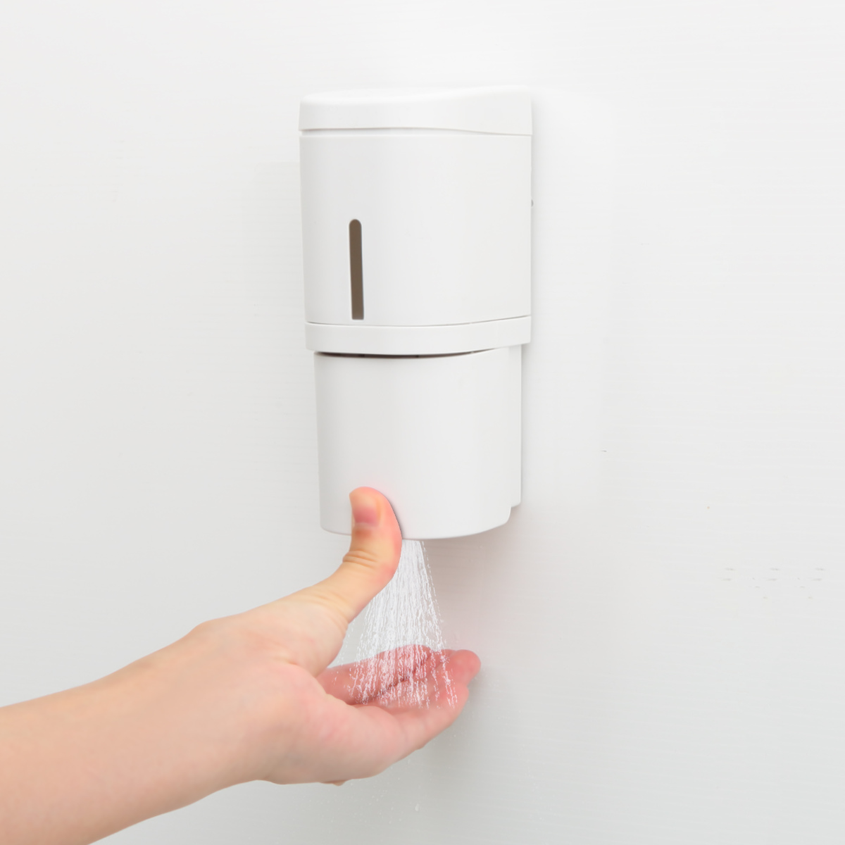 ディスペンサー 250ml ミストタイプ シールフックタイプ ホバー ( ミスト 詰め替えボトル アルコール スプレー ボトル 壁面 詰め替え プッシュ 玄関 壁付け シンプル ホワイト ダークグレー グレー ) 【ホワイト】 ホワイト