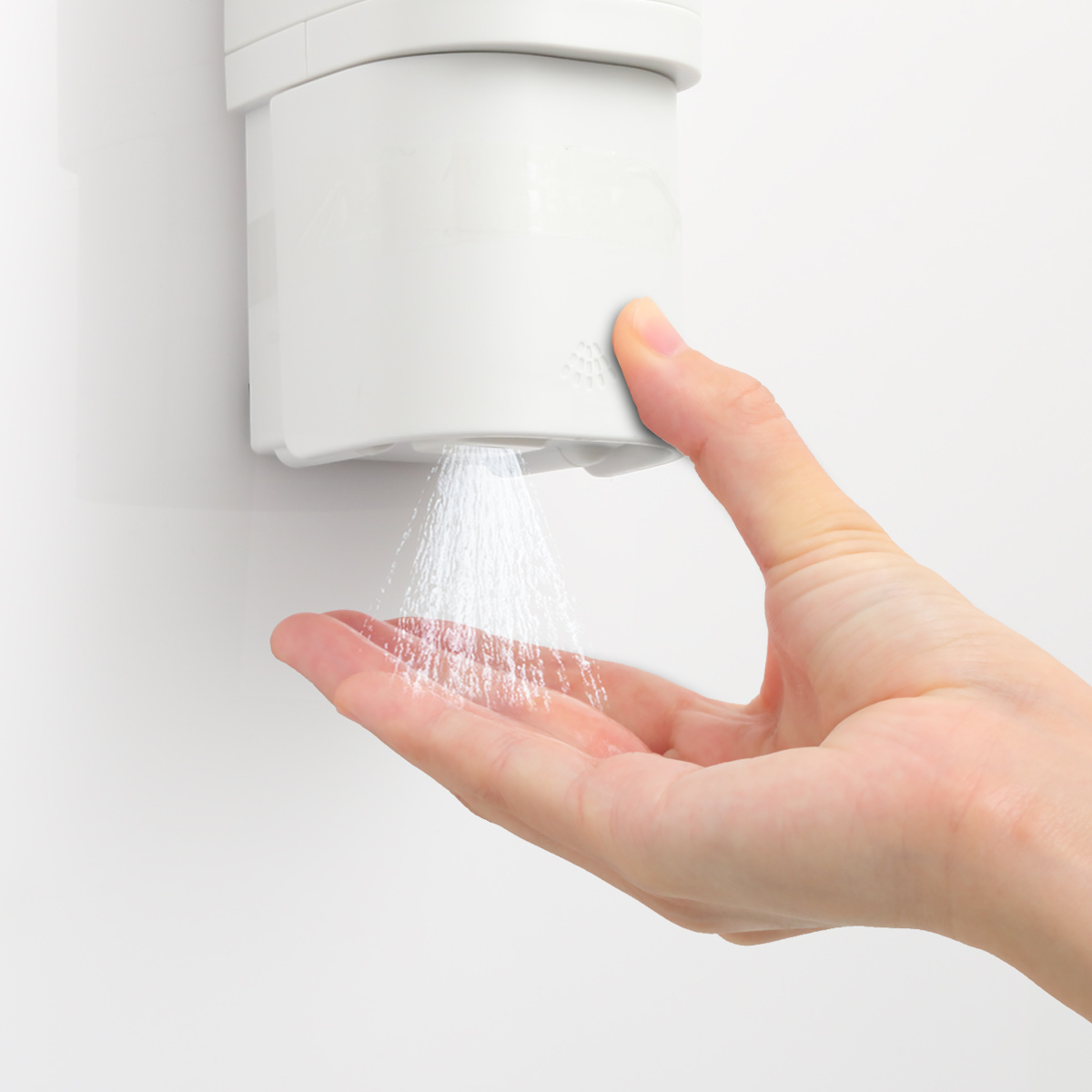 ディスペンサー 250ml ミストタイプ シールフックタイプ ホバー ( ミスト 詰め替えボトル アルコール スプレー ボトル 壁面 詰め替え プッシュ 玄関 壁付け シンプル ホワイト ダークグレー グレー ) 【ホワイト】 ホワイト