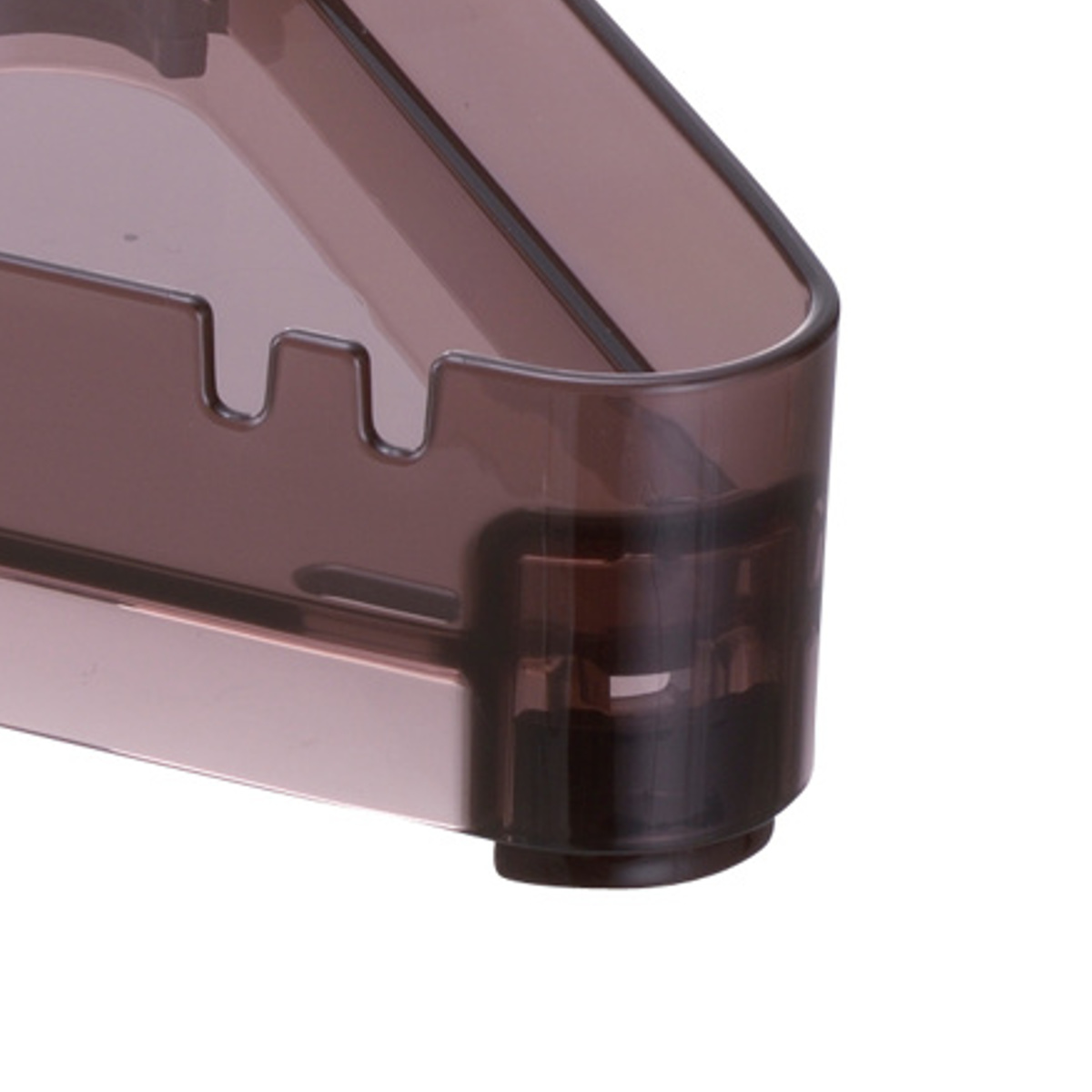 バス収納 コーナーラック 1段 ( ボトルスタンド バスラック スタンド 小物 ディスペンサー コーナー 角 ラック 収納 シャンプーラック シャンプーボトル ポンプボトル 詰替えボトルスタンド 置き型 穴あき お風呂 ) 【スモークブラウン】 スモークブラウン