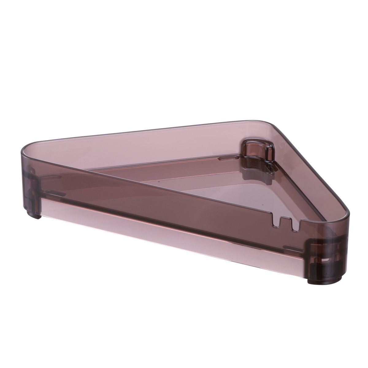 バス収納 コーナーラック 1段 ( ボトルスタンド バスラック スタンド 小物 ディスペンサー コーナー 角 ラック 収納 シャンプーラック シャンプーボトル ポンプボトル 詰替えボトルスタンド 置き型 穴あき お風呂 ) 【スモークブラウン】 スモークブラウン