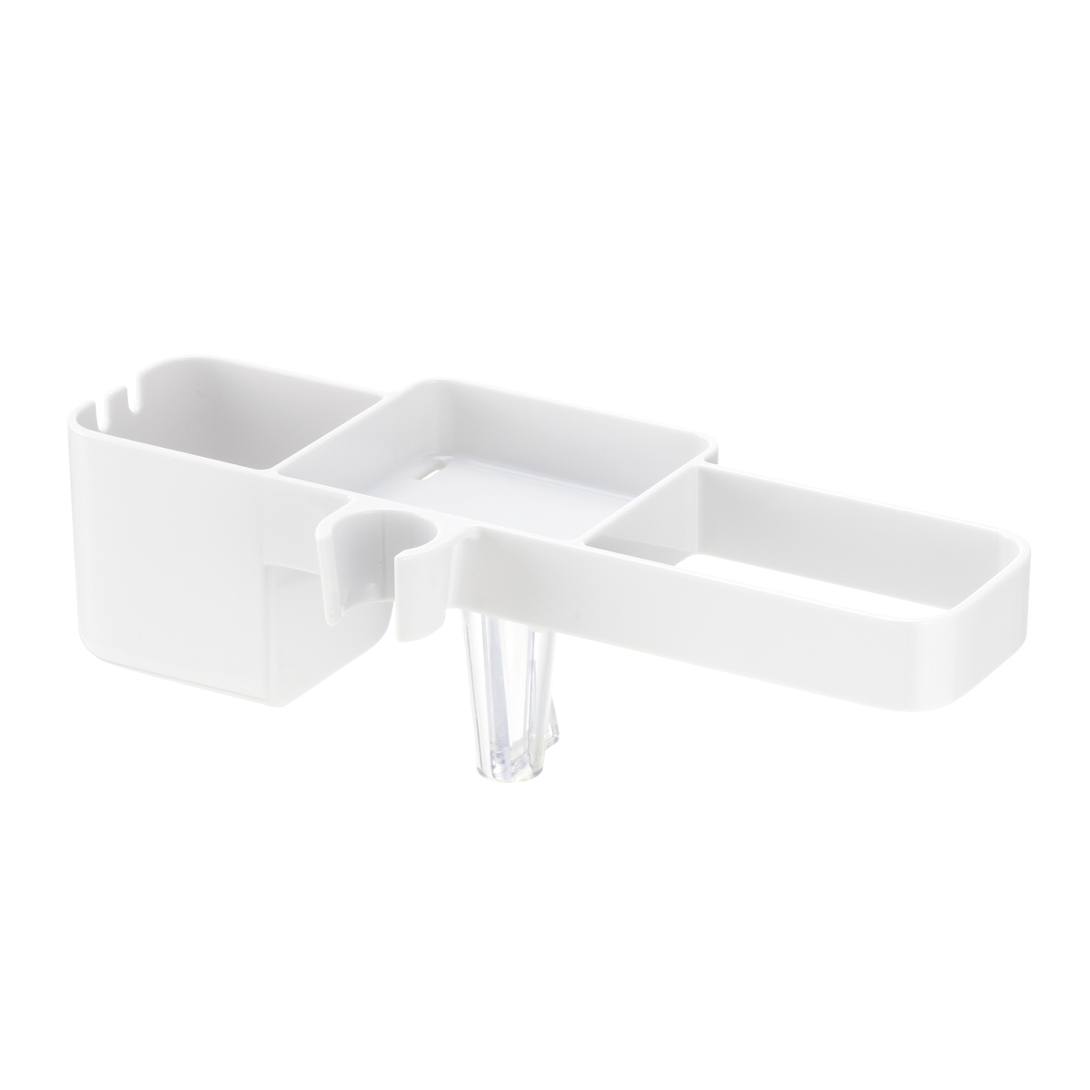 バス収納 シャワーフックラック ( シャワーラック 1段 シャワー ラック シャンプーラック 吊り下げ 収納 ボトルラック ボトル バスラック 棚 小物 タオル 整理 省スペース 穴あき お風呂 ) 【スモークブラウン】 スモークブラウン