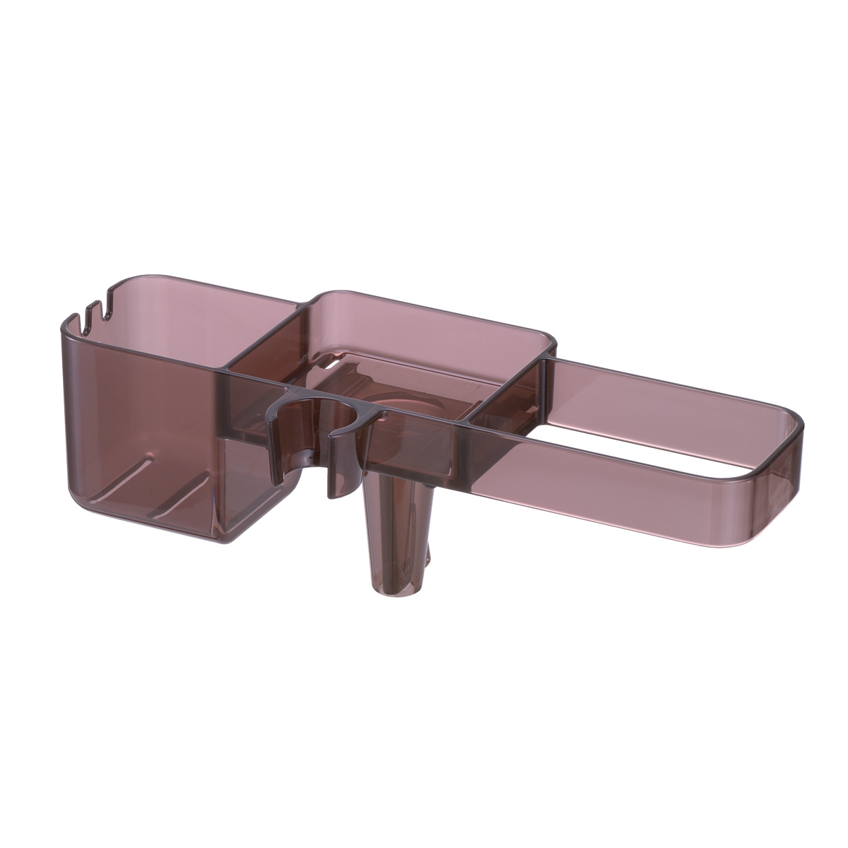 バス収納 シャワーフックラック ( シャワーラック 1段 シャワー ラック シャンプーラック 吊り下げ 収納 ボトルラック ボトル バスラック 棚 小物 タオル 整理 省スペース 穴あき お風呂 ) 【スモークブラウン】 スモークブラウン