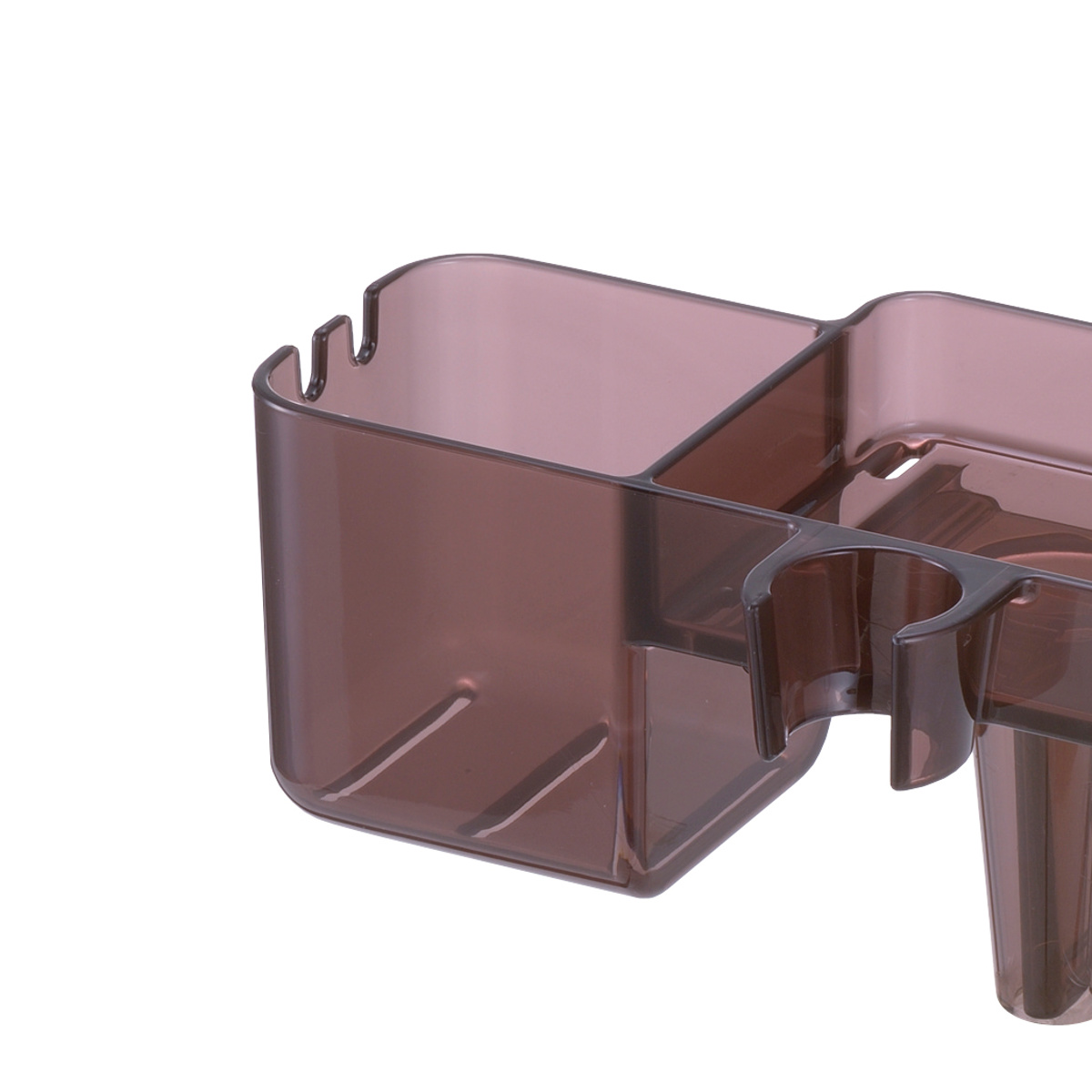 バス収納 シャワーフックラック ( シャワーラック 1段 シャワー ラック シャンプーラック 吊り下げ 収納 ボトルラック ボトル バスラック 棚 小物 タオル 整理 省スペース 穴あき お風呂 ) 【スモークブラウン】 スモークブラウン