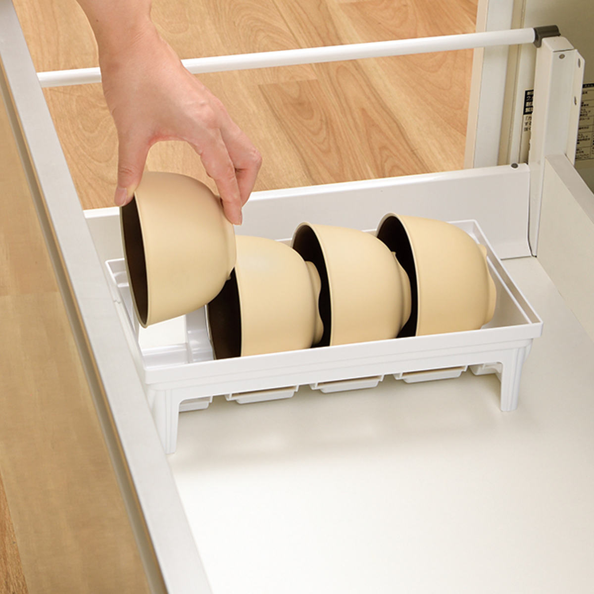 トトノ 引き出し用 ディッシュスタンド 6点セット ミニ レギュラー ワイド お椀 ( ミニ×1 レギュラー×2 ワイド×1 お椀×2 お皿 収納 日本製 食器収納 食器立て 食器ラック 茶碗 抗菌 食器 皿立て プレート 立て 置き 整理 )