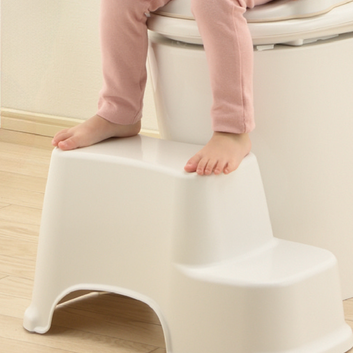 補助便座 トイレサポートステップ スリム リッチェル 2点セット ( 踏台 トイトレ 補助 便座 トイレトレーニング トイレ 練習 踏み台 子供 子ども用 シンプル ステップ 省スペース )