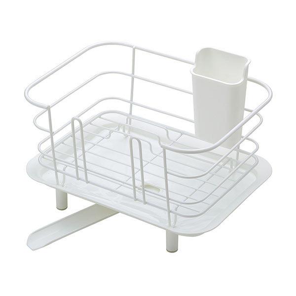 水切りラック ディッシュドレイナー ミニ リベラリスタ カトラリーポケット付き ( 水切りかご 水切りカゴ 水切りバスケット シンクサイド キッチン用品 コンパクト 水周り用品 洗い物 シンク回り スリム水切りかご 水切りセット ) 【レッド】 レッド