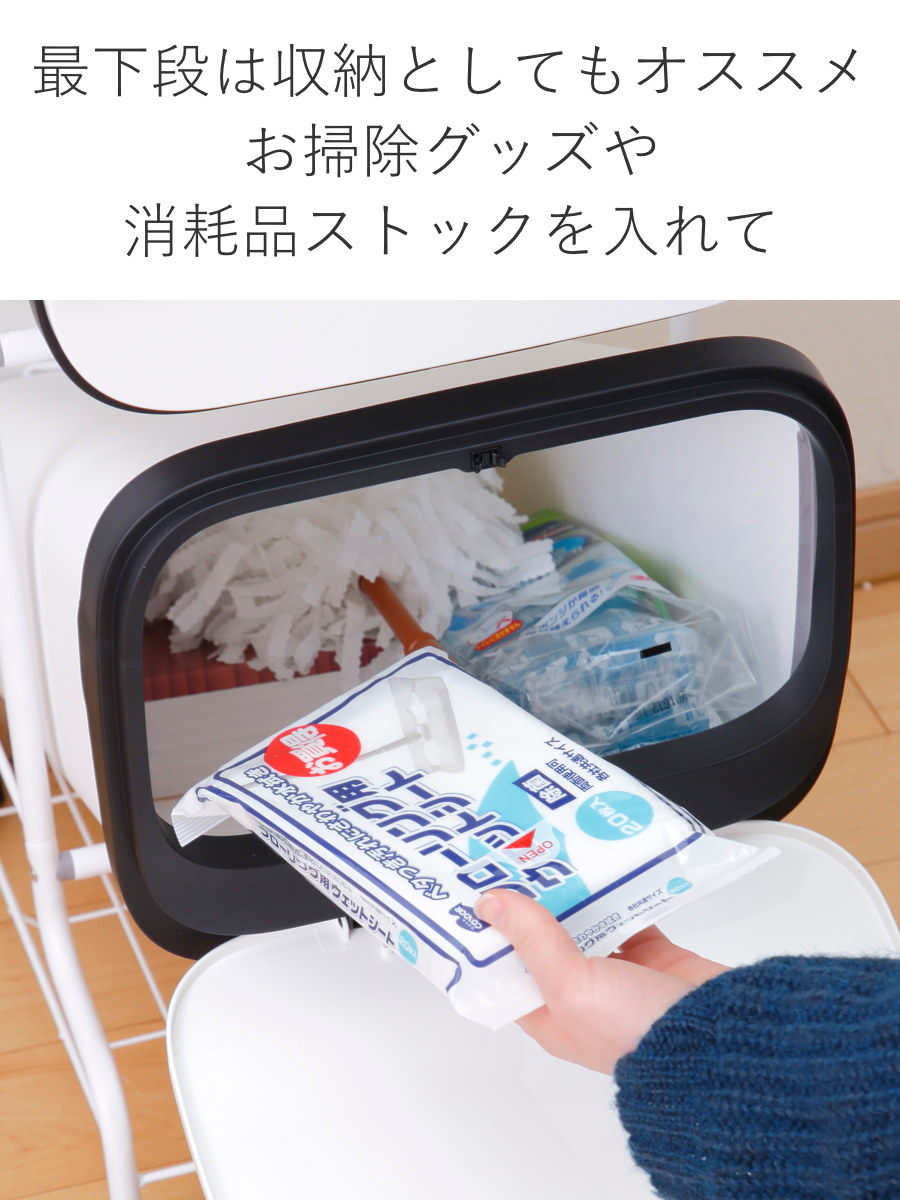 ゴミ箱 4段 Nスムース スタンドダストボックス ( ごみ箱 19L×4 ふた付き ダストボックス 分別ごみ箱 キャスター付き 縦型 20リットル 4個 フタ付 前開き キッチン スリム 蓋付き くずかご たて型 収納 ダストBOX ) 【メタル】 メタル