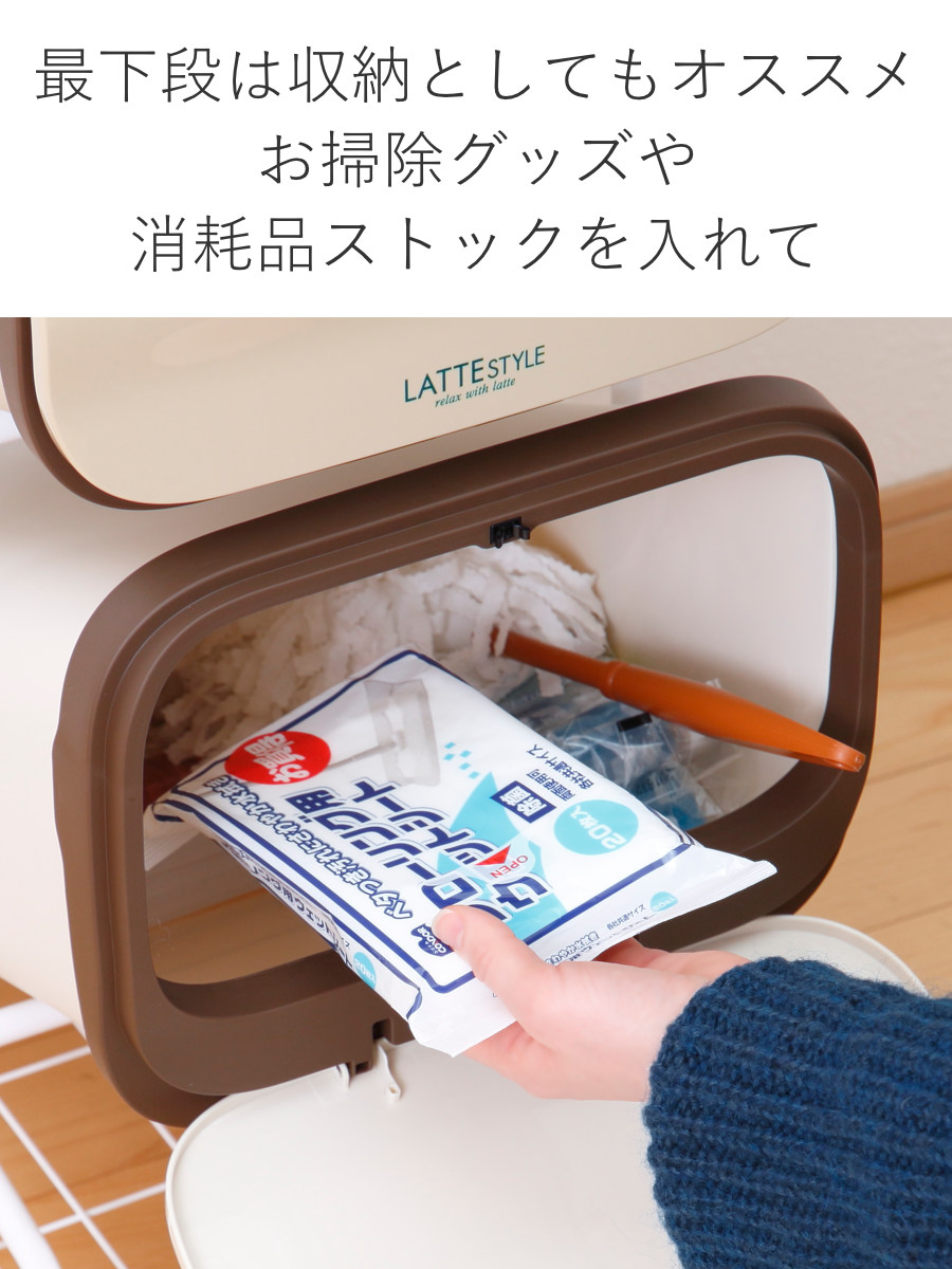 ゴミ箱 4段 Nラテスタイル スタンドダストボックス ( ごみ箱 19L×4 ふた付き ダストボックス 分別ごみ箱 キャスター付き 縦型 20リットル 4個 フタ付 前開き キッチン スリム 蓋付き くずかご たて型 収納 ダストBOX )