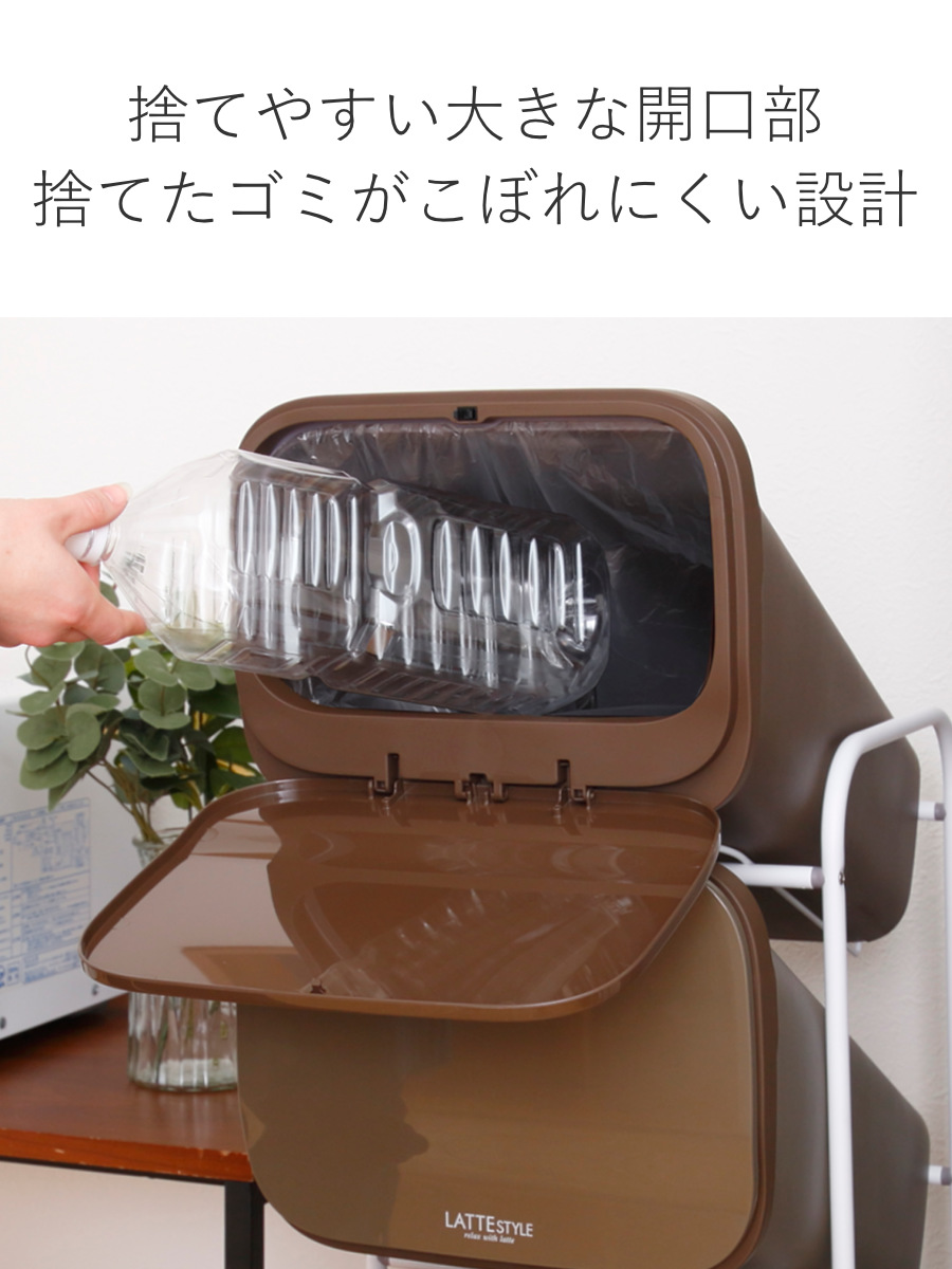 ゴミ箱 4段 Nラテスタイル スタンドダストボックス ( ごみ箱 19L×4 ふた付き ダストボックス 分別ごみ箱 キャスター付き 縦型 20リットル 4個 フタ付 前開き キッチン スリム 蓋付き くずかご たて型 収納 ダストBOX )