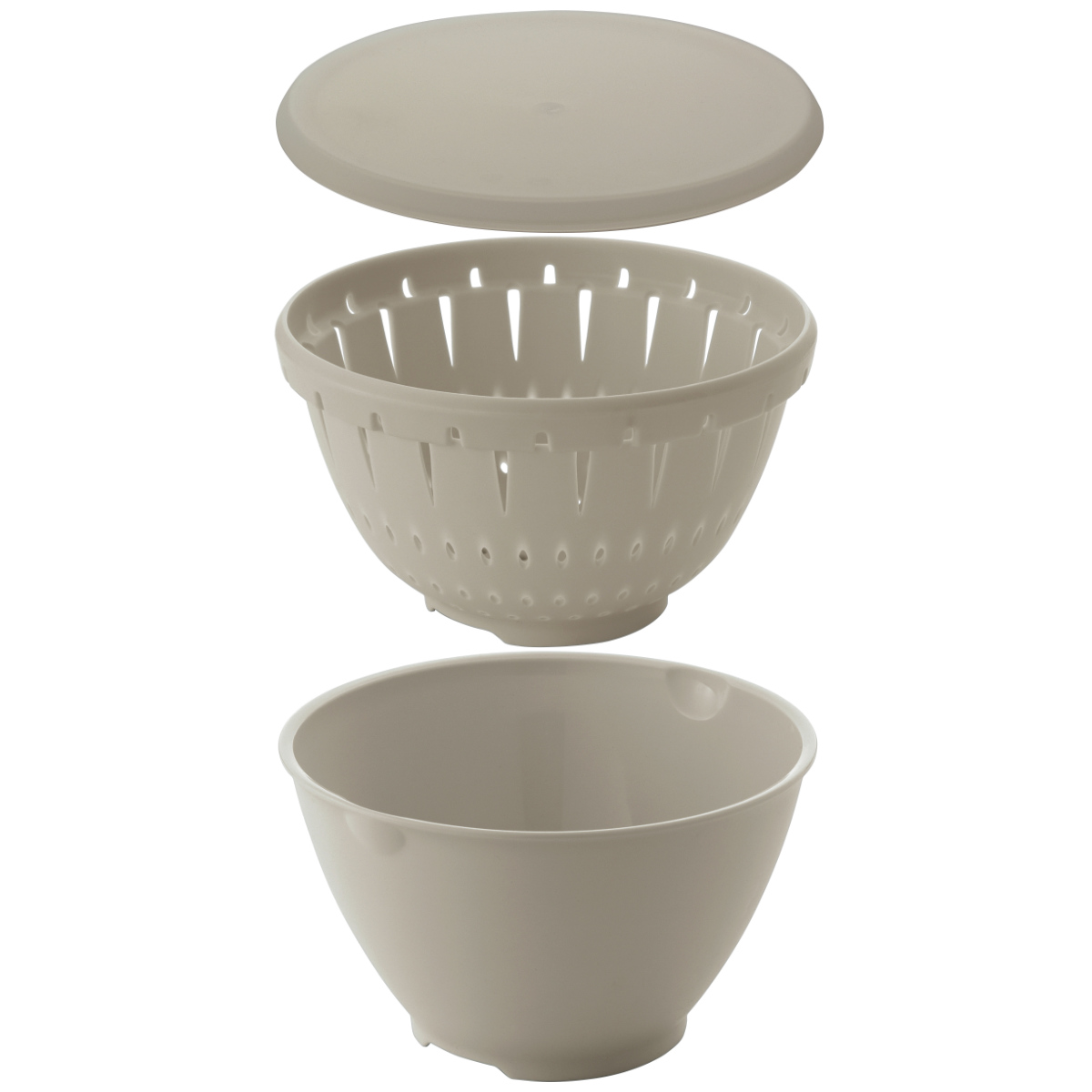 ザル・ボール 3点セット Sサイズ リベラリスタ ボールコランダーセットS フタ付き ( 食洗機対応 電子レンジ対応 ボウル ザル コランダー 耐熱ボウル ボール ざる 水切りザル 水切り 湯切り 下ごしらえ 蓋付き ふた付き ) 【ホワイト】 ホワイト