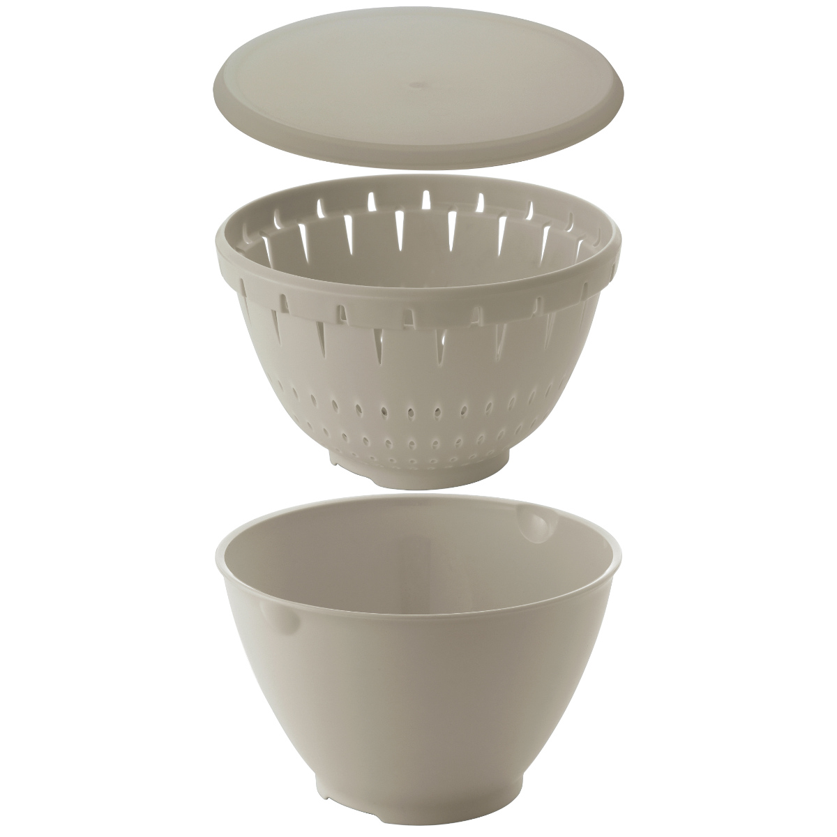 ザル・ボール 3点セット Lサイズ リベラリスタ ボールコランダーセットL フタ付き ( 食洗機対応 電子レンジ対応 ボウル ザル コランダー 耐熱ボウル ボール ざる 水切りザル 水切り 湯切り 下ごしらえ 蓋付き ふた付き ) 【ホワイト】 ホワイト