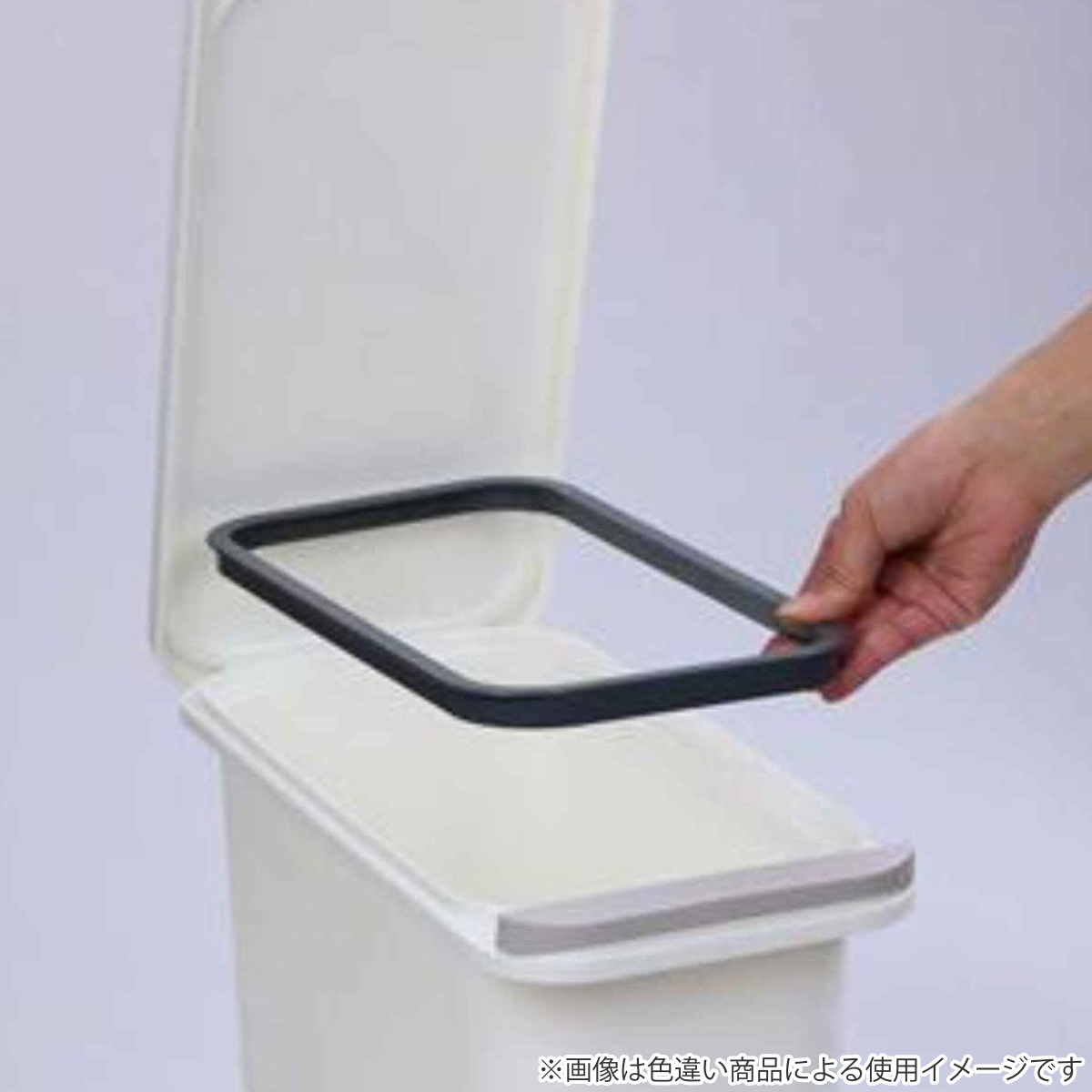 ゴミ箱 中フタ付き 開けても防臭ペール 20L パッキン付 ( ごみ箱 20リットル 中フタあり ふた付き 臭わない 開けても防臭 パッキン付き スリム プラスチック製 プッシュ 分別 無地 生ゴミ 入れ 日本製 ) 【グレー】 グレー