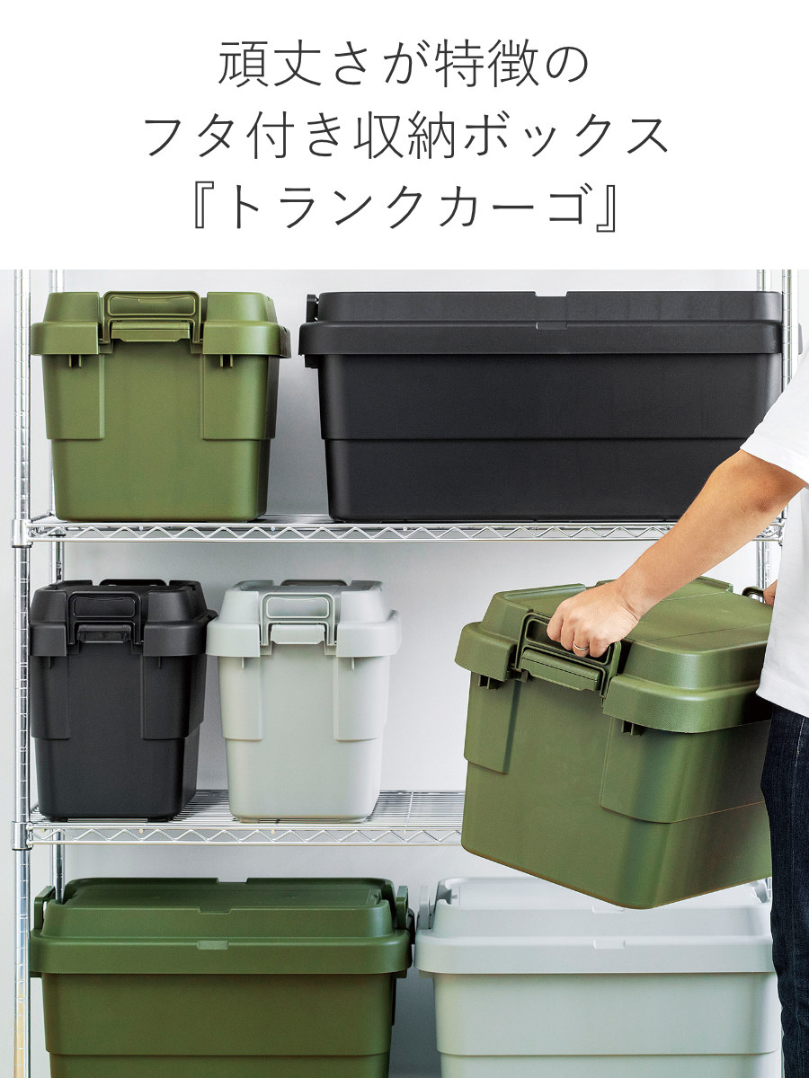 収納ボックス トランクカーゴ EASY GRIP 30L TC-30SE 2個セット ( 座れる 収納ケース 収納 ボックス フタ付き ケース 頑丈箱 スタッキング 積み重ね 幅40×奥行39×高さ35.7cm アウトドア キャンプ ピクニック ) 【ベージュ】 ベージュ