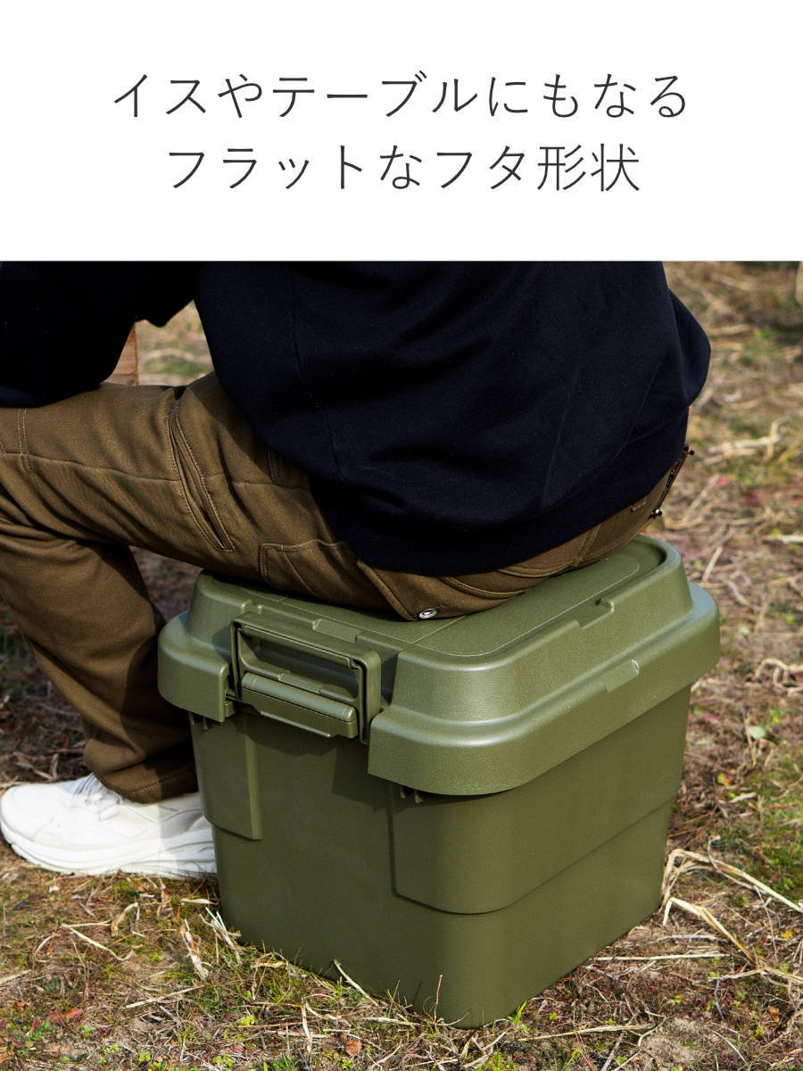 収納ボックス トランクカーゴ EASY GRIP 30L TC-30SE 2個セット ( 座れる 収納ケース 収納 ボックス フタ付き ケース 頑丈箱 スタッキング 積み重ね 幅40×奥行39×高さ35.7cm アウトドア キャンプ ピクニック ) 【ベージュ】 ベージュ