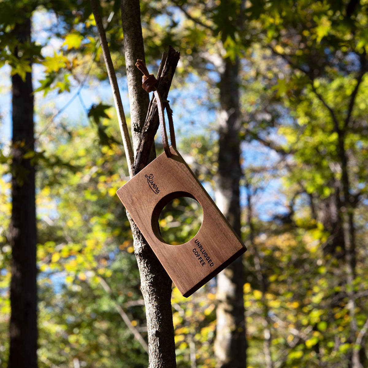 Rivers リバーズ コーヒードリッパーホルダー-ポンド3 ( ドリッパー用 ホルダー 木製 天然木 レザーストラップ おしゃれ シンプル 持ち運び アウトドア キャンプ )