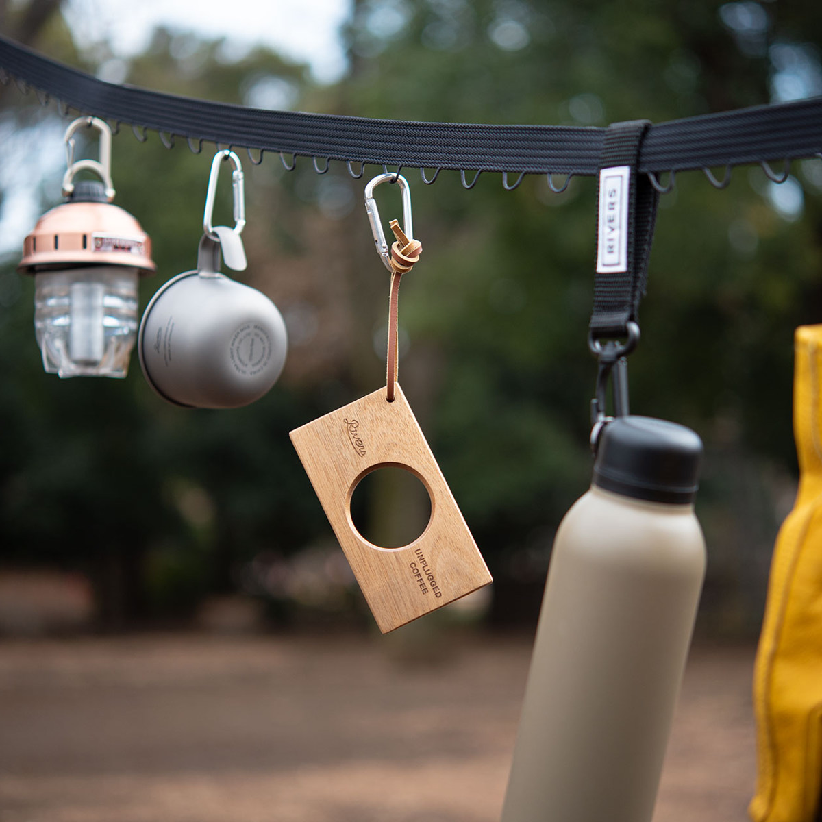 Rivers リバーズ コーヒードリッパーホルダー-ポンド3 ( ドリッパー用 ホルダー 木製 天然木 レザーストラップ おしゃれ シンプル 持ち運び アウトドア キャンプ )