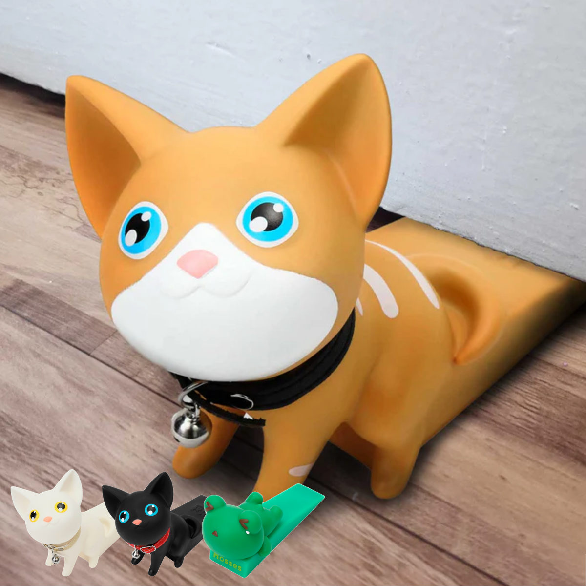 ドアストッパー アプリクス アニマルストッパー かわいい 動物 （ 扉ストッパー ドア ドア止め 扉 室内 アニマル 猫 ネコ 玄関 滑り止め シリコン 猫型 ねこ カエル かえる 固定 トラ クロ シロ カワイイ キュート インテリア ） 【クロ】