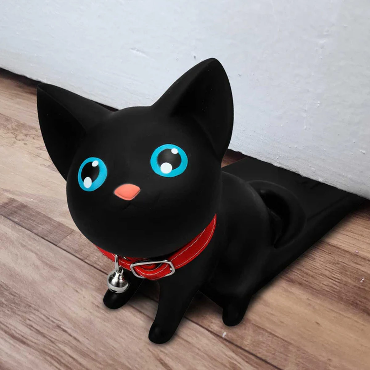 ドアストッパー アプリクス アニマルストッパー かわいい 動物 ( 扉ストッパー ドア ドア止め 扉 室内 アニマル 猫 ネコ 玄関 滑り止め シリコン 猫型 ねこ カエル かえる 固定 トラ クロ シロ カワイイ キュート インテリア ) 【クロ】 クロ