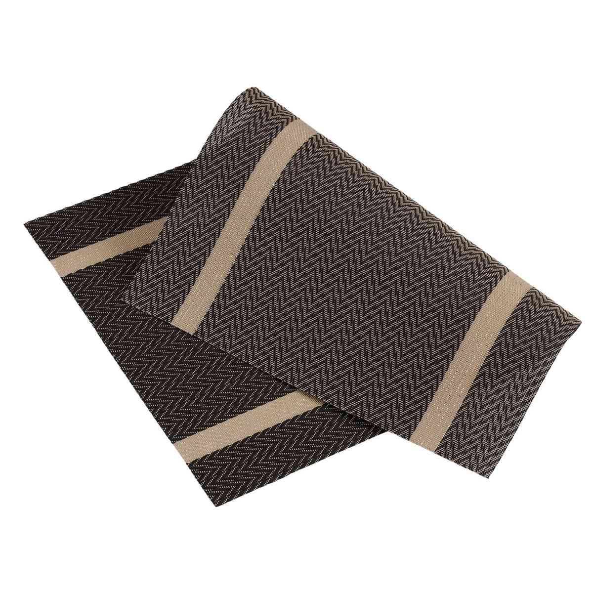 ランチョンマット アプリクス シェブロン ( 45×30cm おしゃれ 撥水 洗える テーブルマット PVC マット 角型 長方形 モダン シンプル 北欧 シック 食卓 ) 【ブラック】 ブラック