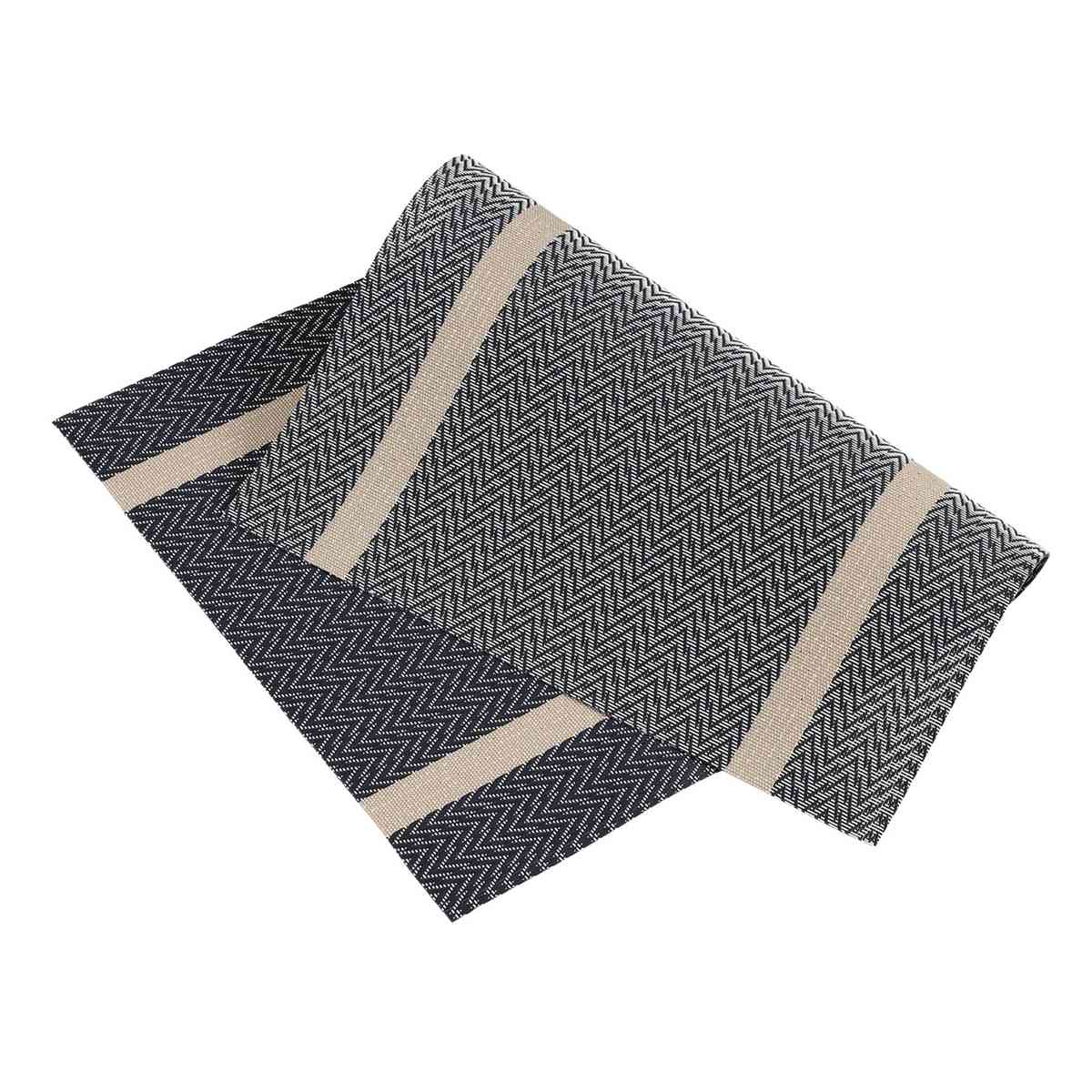 ランチョンマット アプリクス シェブロン ( 45×30cm おしゃれ 撥水 洗える テーブルマット PVC マット 角型 長方形 モダン シンプル 北欧 シック 食卓 ) 【ブラック】 ブラック