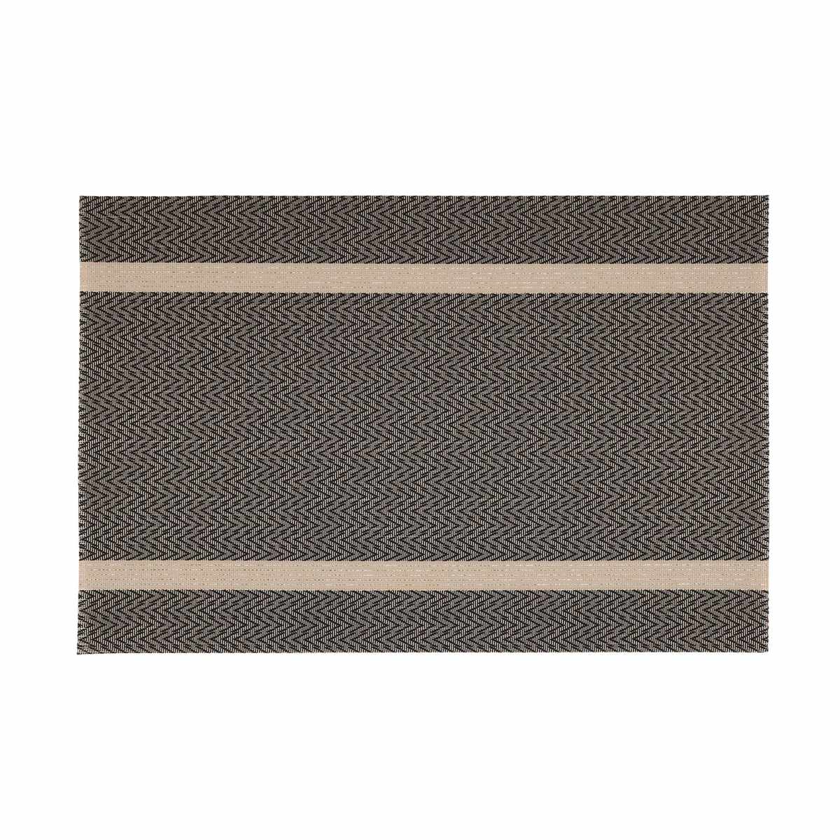 ランチョンマット アプリクス シェブロン ( 45×30cm おしゃれ 撥水 洗える テーブルマット PVC マット 角型 長方形 モダン シンプル 北欧 シック 食卓 ) 【ブラック】 ブラック