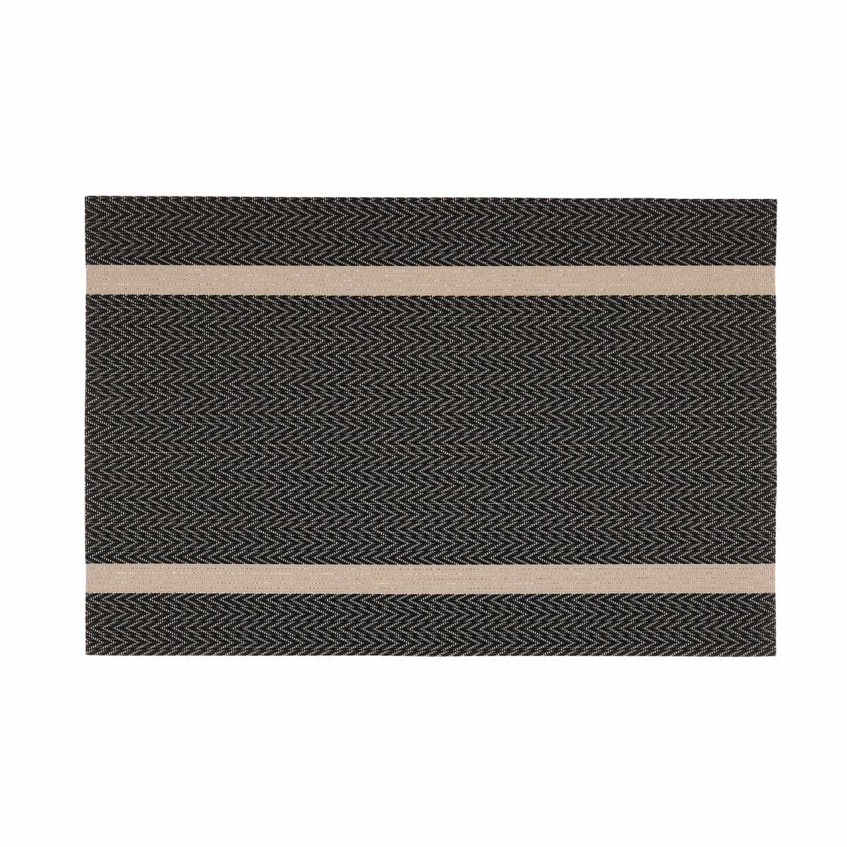 ランチョンマット アプリクス シェブロン ( 45×30cm おしゃれ 撥水 洗える テーブルマット PVC マット 角型 長方形 モダン シンプル 北欧 シック 食卓 ) 【ブラック】 ブラック