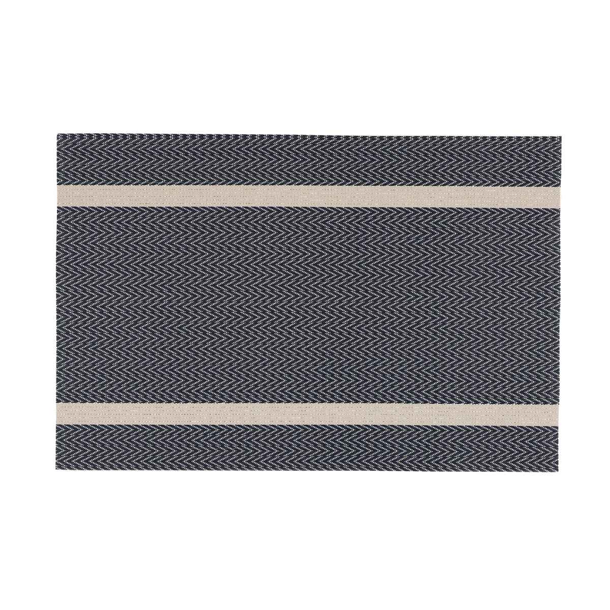 ランチョンマット アプリクス シェブロン ( 45×30cm おしゃれ 撥水 洗える テーブルマット PVC マット 角型 長方形 モダン シンプル 北欧 シック 食卓 ) 【ブラック】 ブラック