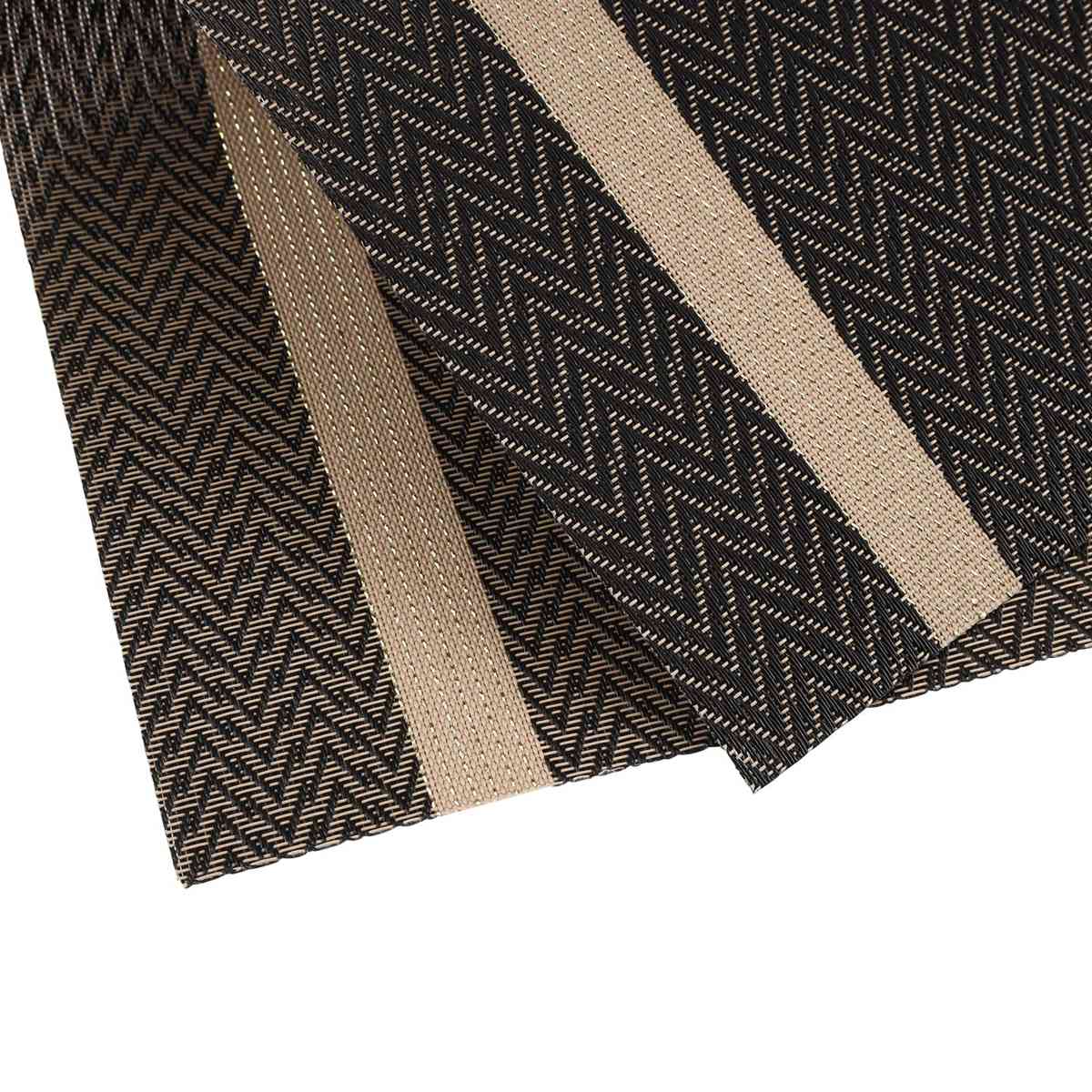 ランチョンマット アプリクス シェブロン ( 45×30cm おしゃれ 撥水 洗える テーブルマット PVC マット 角型 長方形 モダン シンプル 北欧 シック 食卓 ) 【ブラック】 ブラック