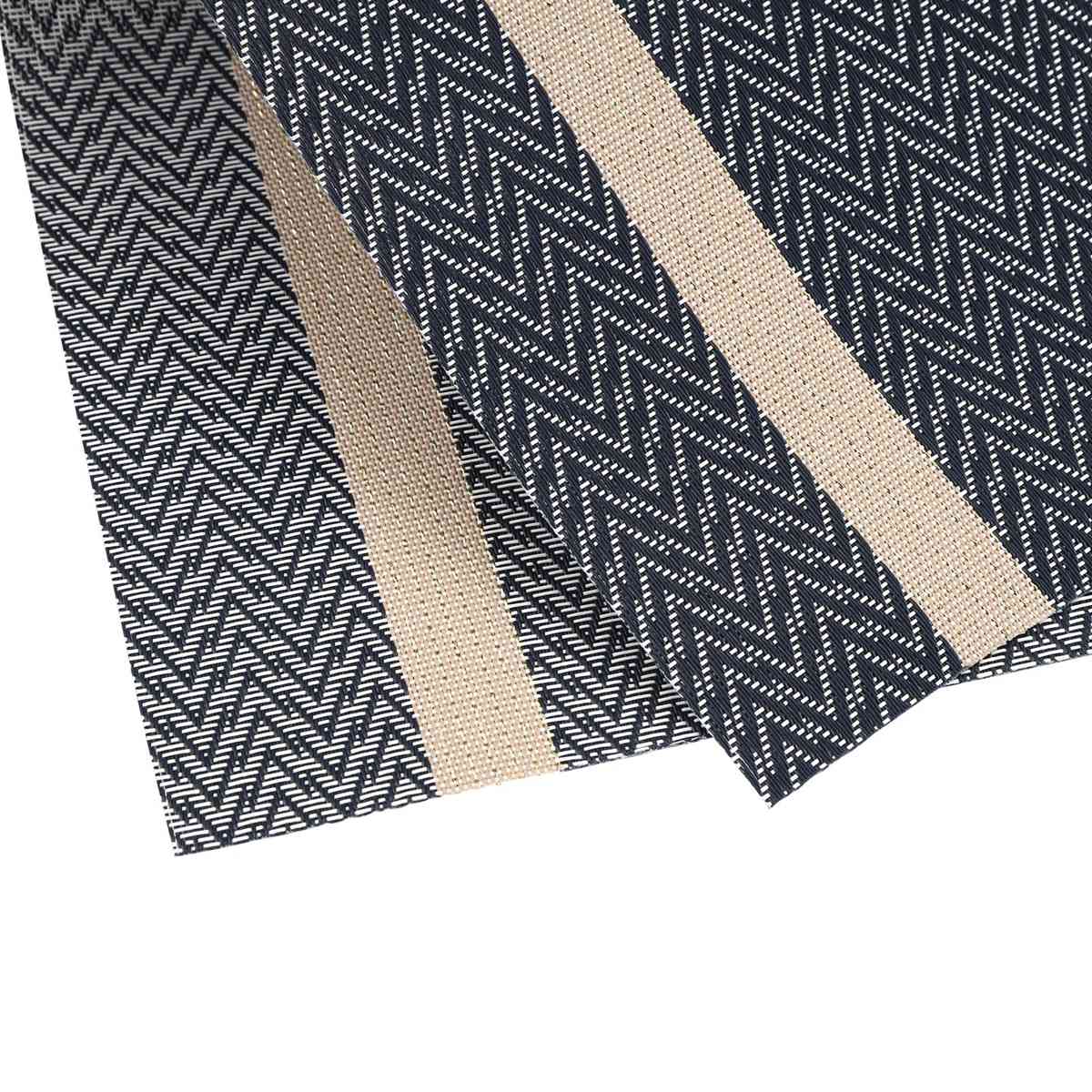 ランチョンマット アプリクス シェブロン ( 45×30cm おしゃれ 撥水 洗える テーブルマット PVC マット 角型 長方形 モダン シンプル 北欧 シック 食卓 ) 【ブラック】 ブラック