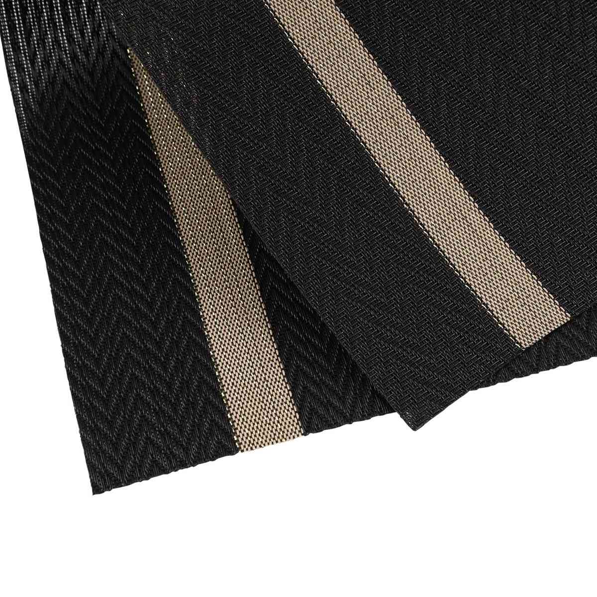 ランチョンマット アプリクス シェブロン 同色4枚セット ( 45×30cm おしゃれ 撥水 洗える テーブルマット PVC マット 角型 長方形 モダン シンプル 北欧 シック 食卓 ) 【ブルー】 ブルー