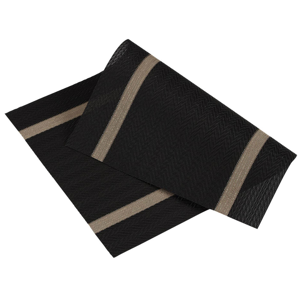 ランチョンマット アプリクス シェブロン 同色4枚セット ( 45×30cm おしゃれ 撥水 洗える テーブルマット PVC マット 角型 長方形 モダン シンプル 北欧 シック 食卓 ) 【ブルー】 ブルー