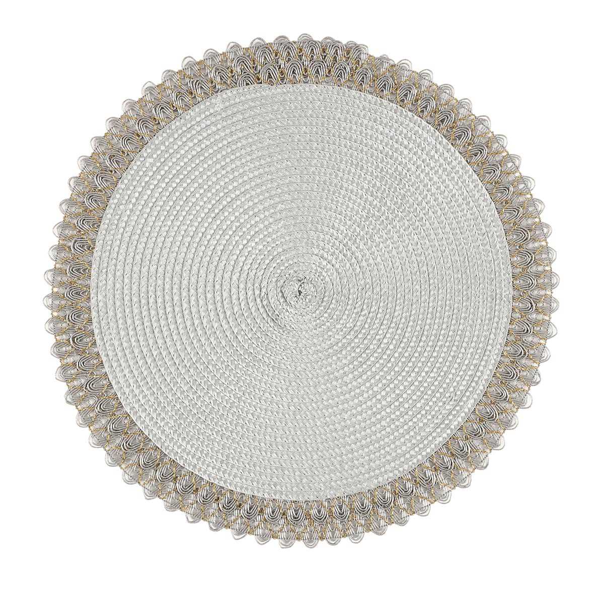 ランチョンマット アプリクス ラウンドナチュレ ( 38×38cm おしゃれ 撥水 洗える 丸型 丸 ラウンド 北欧風 シンプル クラシック モダン ナチュラル ) 【ホワイト】 ホワイト