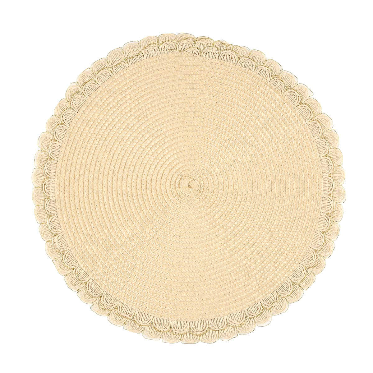 ランチョンマット アプリクス ラウンドナチュレ ( 38×38cm おしゃれ 撥水 洗える 丸型 丸 ラウンド 北欧風 シンプル クラシック モダン ナチュラル ) 【ホワイト】 ホワイト