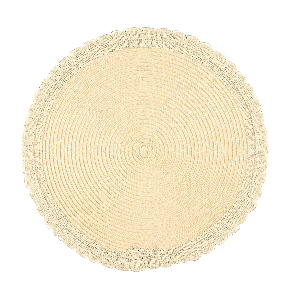 ランチョンマット アプリクス ラウンドナチュレ ( 38×38cm おしゃれ 撥水 洗える 丸型 丸 ラウンド 北欧風 シンプル クラシック モダン ナチュラル ) 【ホワイト】 ホワイト