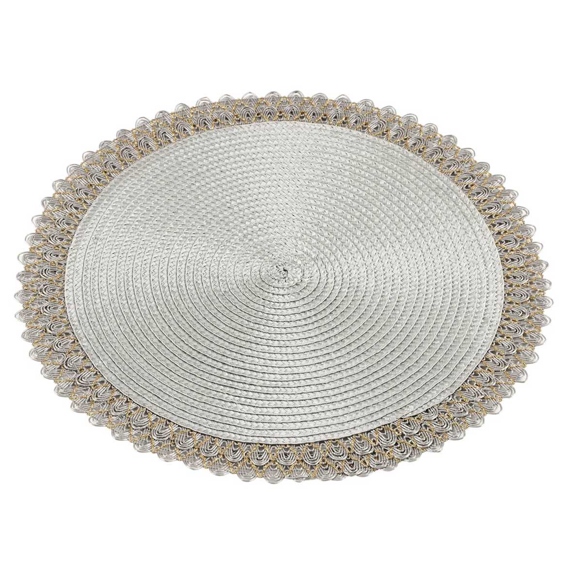 ランチョンマット アプリクス ラウンドナチュレ ( 38×38cm おしゃれ 撥水 洗える 丸型 丸 ラウンド 北欧風 シンプル クラシック モダン ナチュラル ) 【ホワイト】 ホワイト