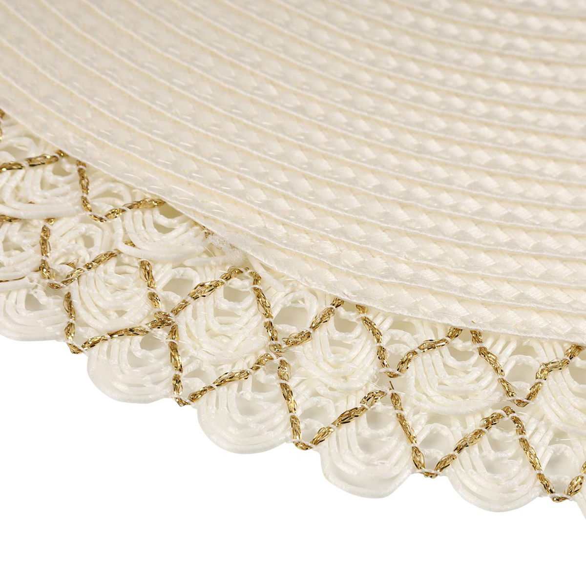 ランチョンマット アプリクス ラウンドナチュレ ( 38×38cm おしゃれ 撥水 洗える 丸型 丸 ラウンド 北欧風 シンプル クラシック モダン ナチュラル ) 【ホワイト】 ホワイト