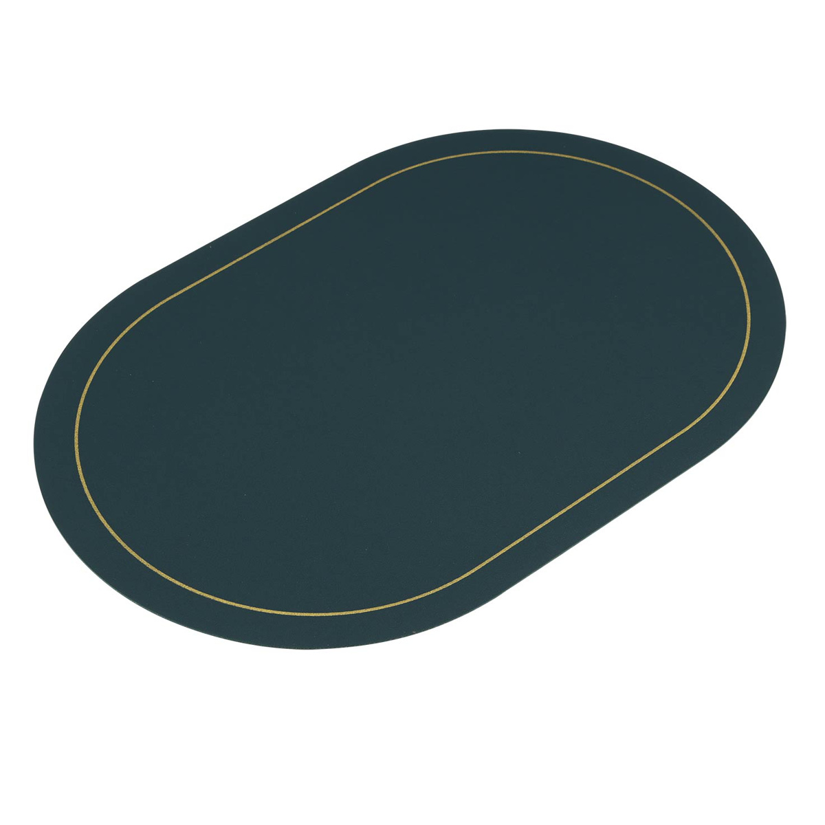 ランチョンマット アプリクス オーバル ( 45×30cm おしゃれ 撥水 洗える PVC テーブルマット エレガント シンプル 食卓 ) 【グリーン】 グリーン