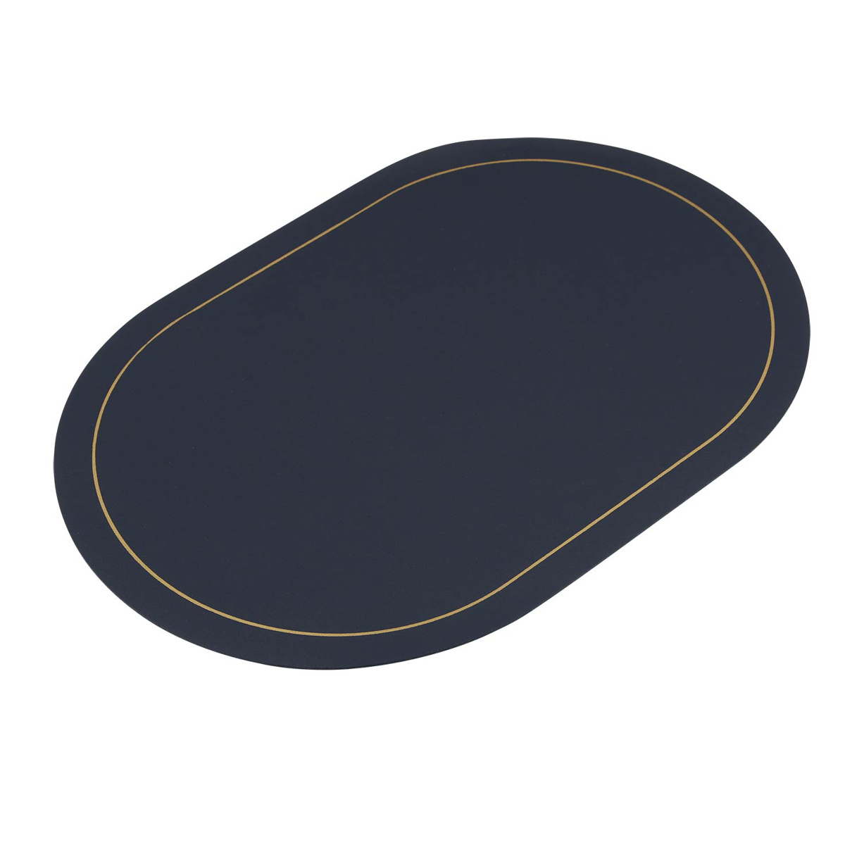 ランチョンマット アプリクス オーバル ( 45×30cm おしゃれ 撥水 洗える PVC テーブルマット エレガント シンプル 食卓 ) 【グリーン】 グリーン