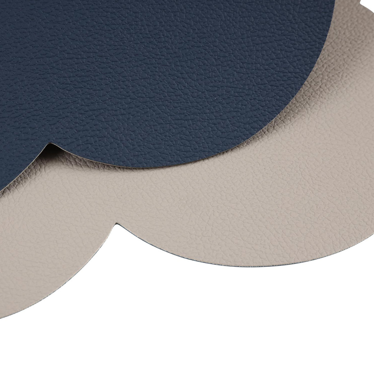 ランチョンマット アプリクス クラウド 同色4枚セット ( 42×35cm おしゃれ 撥水 洗える PVC リバーシブル テーブルマット エレガント 食卓 雲型 クラウド型 ) 【ブラウン×ブラック】 ブラウン×ブラック