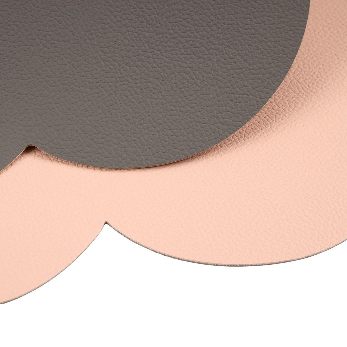 ランチョンマット アプリクス クラウド 同色4枚セット ( 42×35cm おしゃれ 撥水 洗える PVC リバーシブル テーブルマット エレガント 食卓 雲型 クラウド型 ) 【ブラウン×ブラック】 ブラウン×ブラック