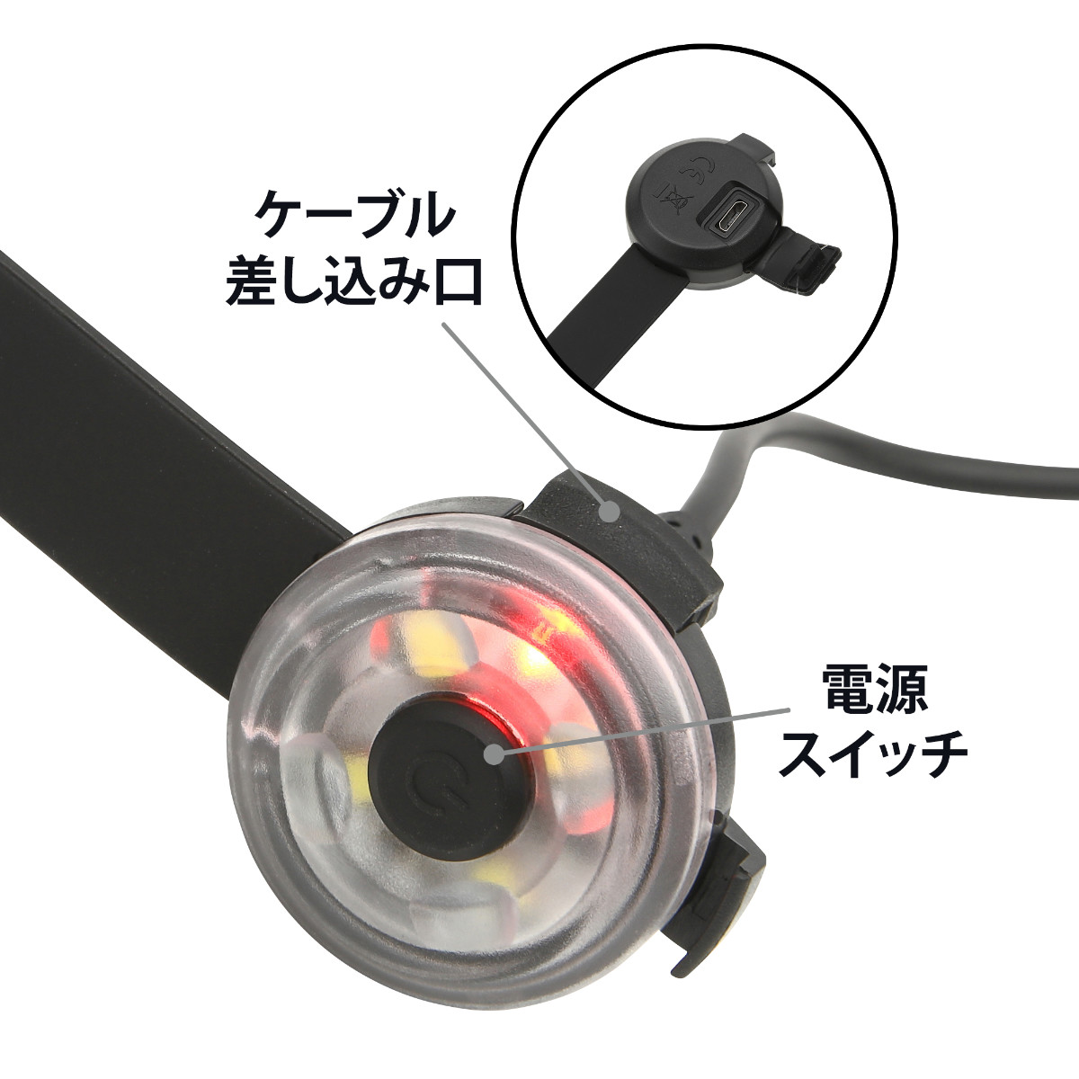 ライト 散歩 犬 ループセイフ ウルトラLED ( 夜 お散歩 お散歩ライト LED 光る 犬用ライト 防水 充電式 お出かけ 夜散歩 生活防水 明るい おしゃれ 犬用 安心 安全 事故防止 ペット用品 充電 USB充電 超軽量 簡単取付 コンパクト ) 【ブラック】 ブラック