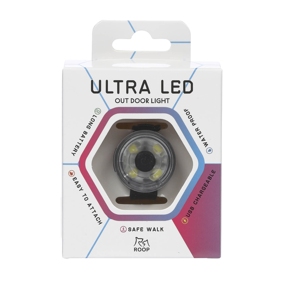 ライト 散歩 犬 ループセイフ ウルトラLED ( 夜 お散歩 お散歩ライト LED 光る 犬用ライト 防水 充電式 お出かけ 夜散歩 生活防水 明るい おしゃれ 犬用 安心 安全 事故防止 ペット用品 充電 USB充電 超軽量 簡単取付 コンパクト ) 【ブラック】 ブラック