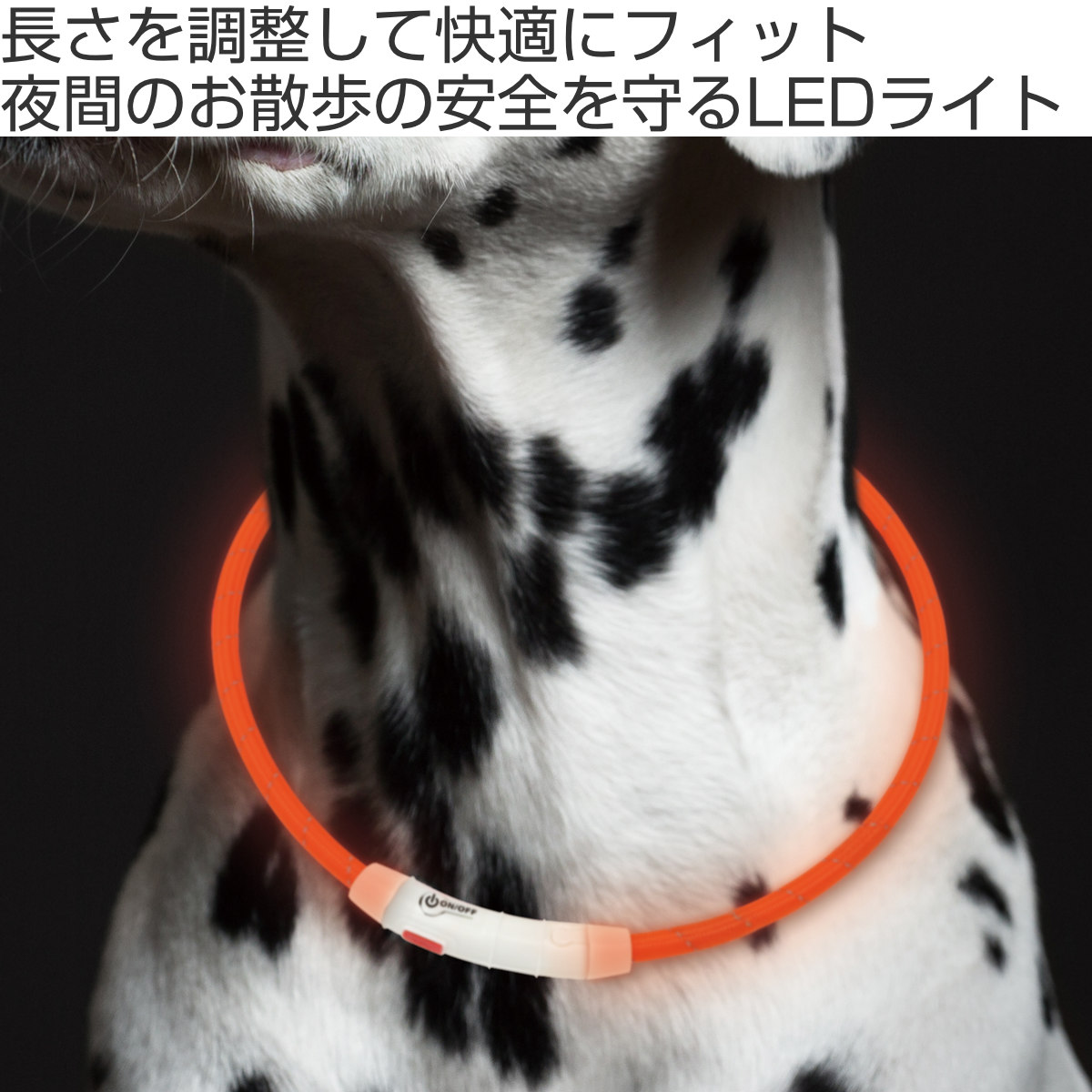 ライト 散歩 犬 ループセイフ LEDリング 45 ( 夜 お散歩 お散歩ライト LED 光る 犬用ライト 防水 充電式 お出かけ 夜散歩 生活防水 明るい おしゃれ 犬用 安心 安全 事故防止 ペット用品 充電 USB充電 超軽量 簡単取付 コンパクト ) 【グリーン】 グリーン