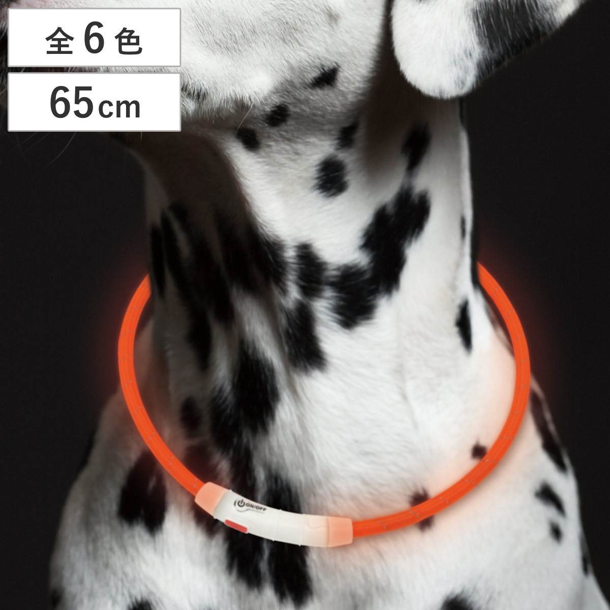 ライト 散歩 犬 ループセイフ LEDリング 65 ( 夜 お散歩 お散歩ライト LED 光る 犬用ライト 防水 充電式 お出かけ 夜散歩 生活防水 明るい おしゃれ 犬用 安心 安全 事故防止 ペット用品 充電 USB充電 超軽量 簡単取付 コンパクト ) 【クリアグリーン】