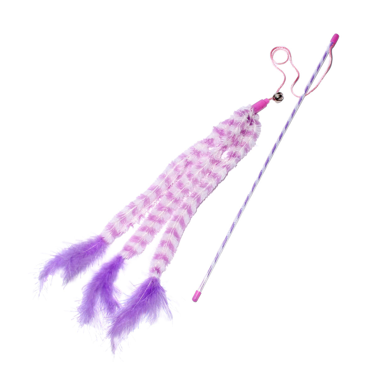 猫用おもちゃ ループ ロッディーズ トリプルフェザー ( ねこじゃらし 猫用 ペット用 ペットおもちゃ 釣り竿 遊び 運動不足 羽 ふわふわ ペットトイ 運動 室内遊び ストレス発散 ペット用品 鈴付き 鈴 ) 【ブルー】 ブルー