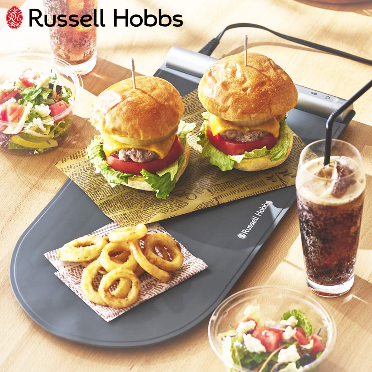 Russell Hobbs 食卓用フードウォーマー フードウォーマーパッド （ ラッセルホブス 保温プレート 料理 保温 シート 卓上 マット ランチョンマット 電気 冷めない 温度調節 温度設定 シリコン 自動OFF ）